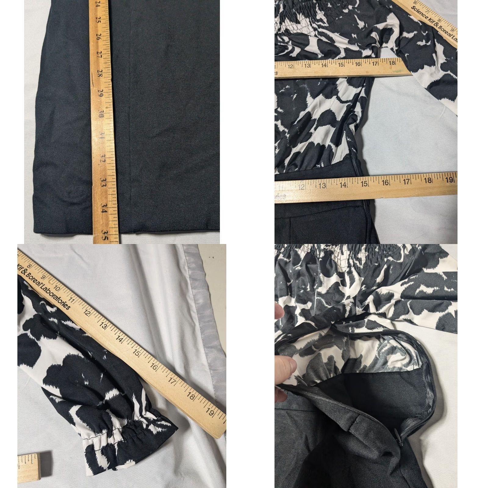 Vintage INC INTERNATIONAL CONCEPTS Women M Black White Floral Sheath Dress Size M / US 6-8 / IT 42-44 - 8 Thumbnail