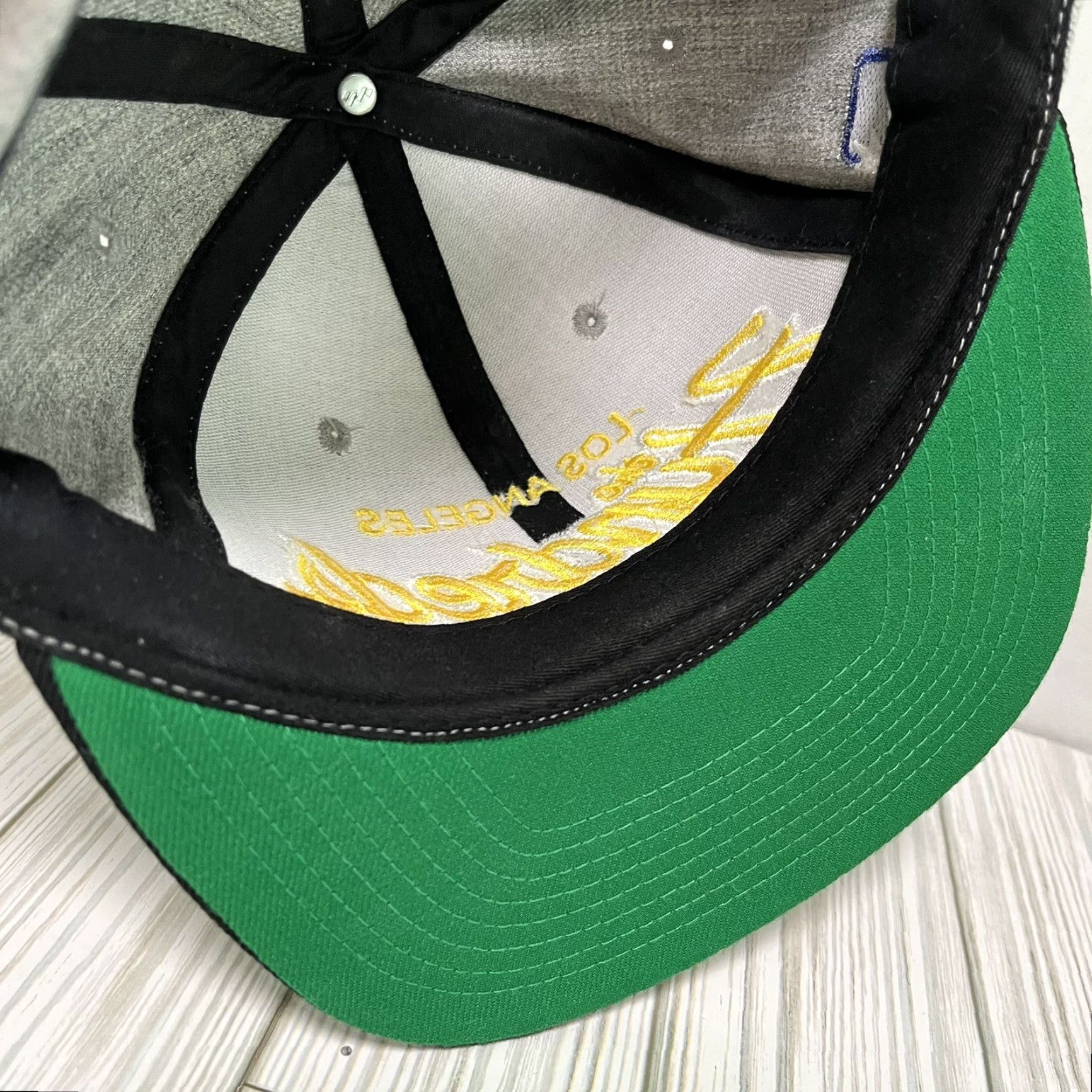 The Hundreds VINTAGE The Hundreds Hat Cap Snap Back Gray Yellow Script Green Under Brim Size ONE SIZE - 7 Thumbnail