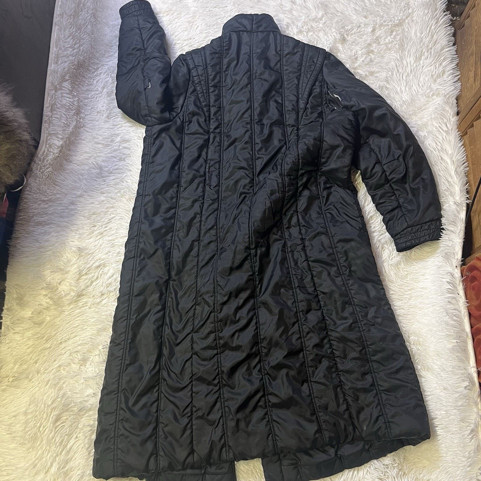 Other Y R Puffer Coat Womens 2XL BLACK Midi Jacket polyester Zip Size XXL / US 16-18 / IT 52-54 - 4 Thumbnail
