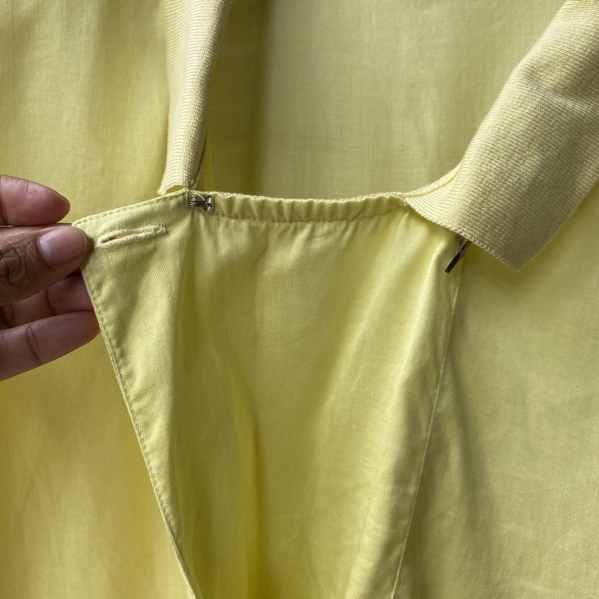 Lancel LANCEL Yellow Embroidered Short-Sleeve Shirt with Logo Back Size L / US 10 / IT 46 - 3 Thumbnail