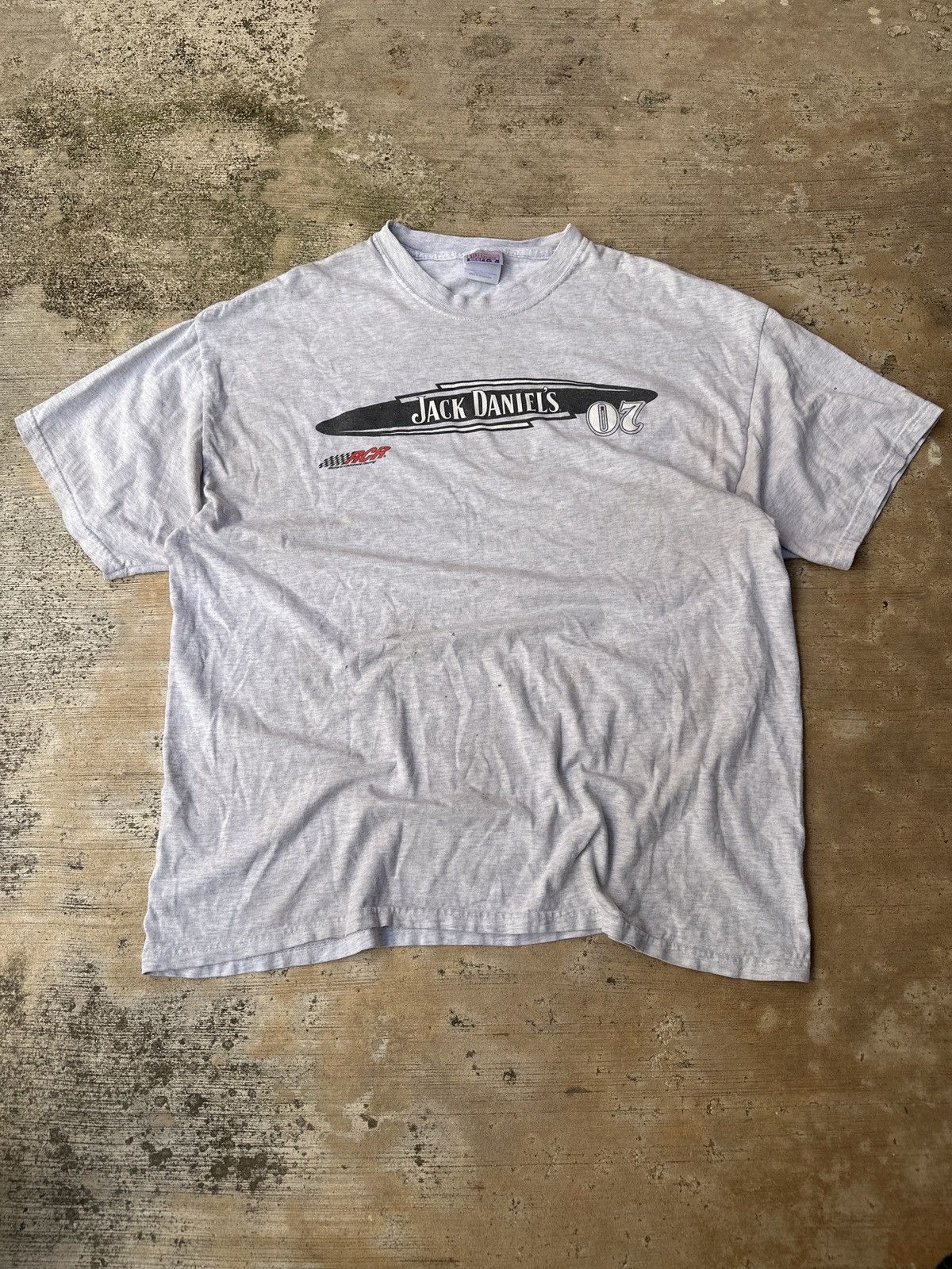 NASCAR × Vintage Vintage 90s Jack Daniel’s nascar racing Gray Tshirt Xl Size US XL / EU 56 / 4 - 1 Thumbnail