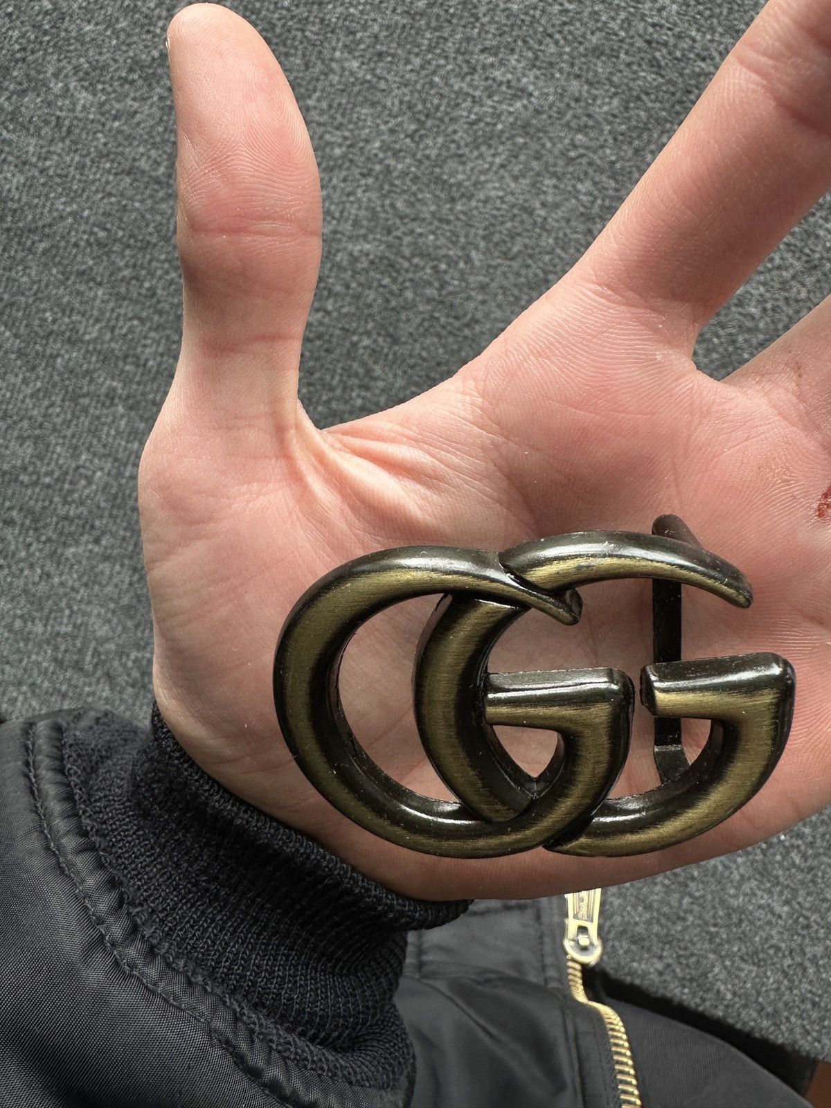 Other RARE🚨 BIG GG DOUBLE G MEN BUCKLE BRONZ LOGO ONLY BUCKLE Size ONE SIZE - 4 Thumbnail