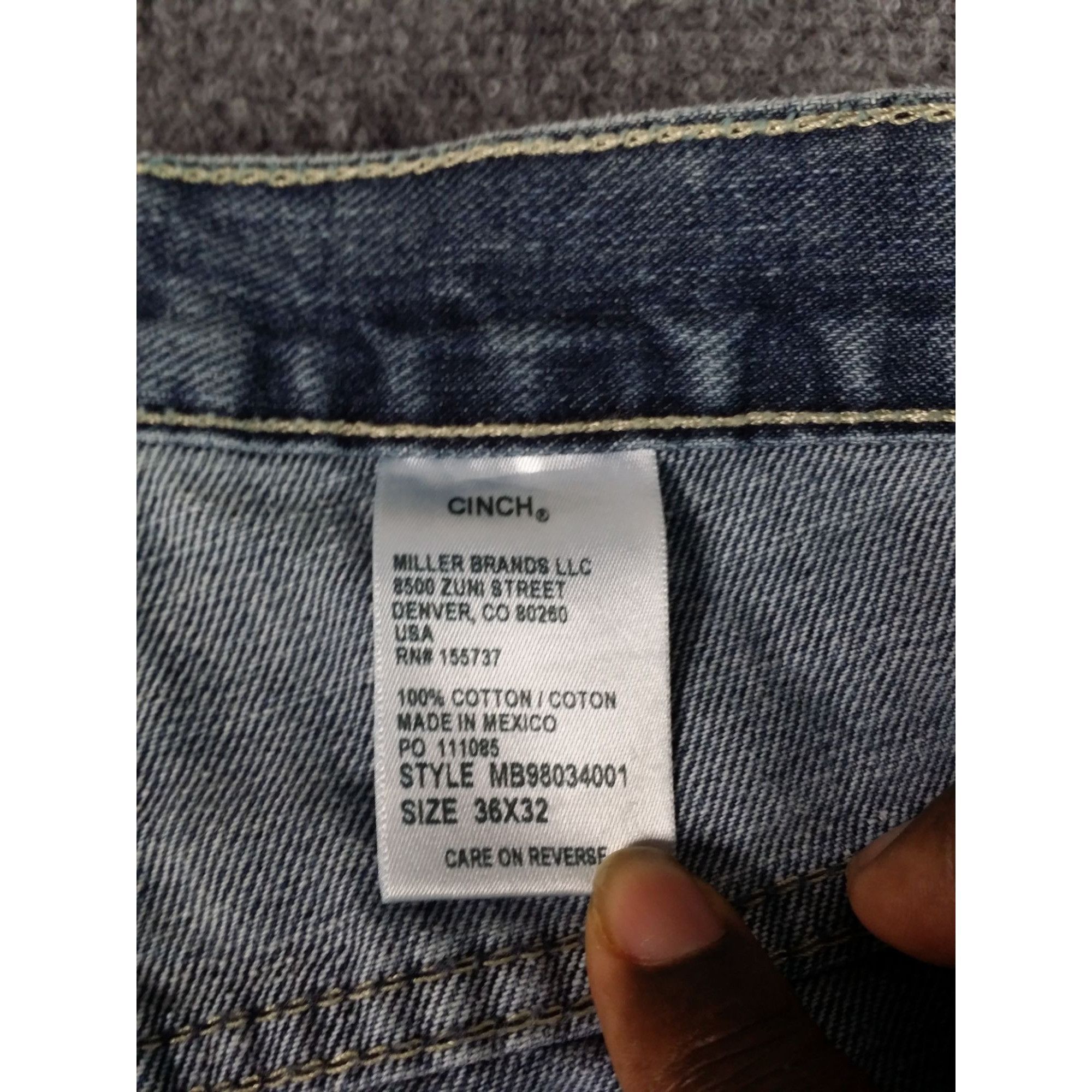 CINCH Cinch Silver Label Jeans Men Sz 36X32 Blue Denim Western Wor Size US 36 / EU 52 - 5 Thumbnail