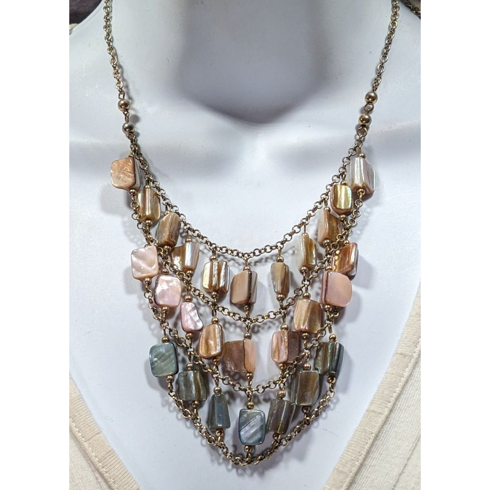 Other Mermaidcore Pastel Rainbow Ombre Shell Bib Necklace Size ONE SIZE - 4 Thumbnail