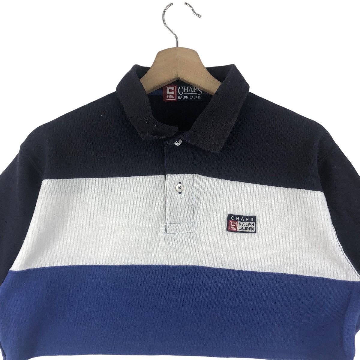 Chaps Vintage CHAPS RALPH LAUREN Embossed Logo Polo Tee Shirt Size US M / EU 48-50 / 2 - 2 Thumbnail