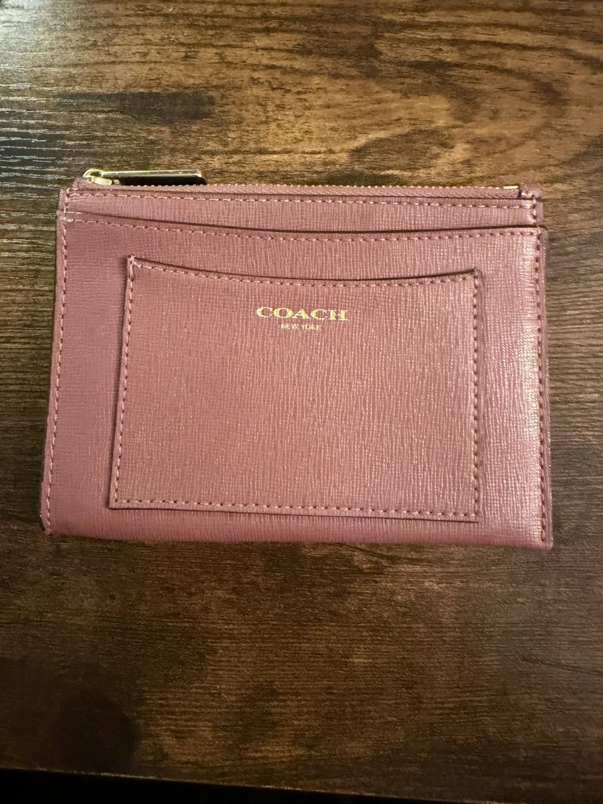 Coach Coach Dusty Pink Zip-Around Wallet Credit Card Solid Pattern Size ONE SIZE - 1 Thumbnail