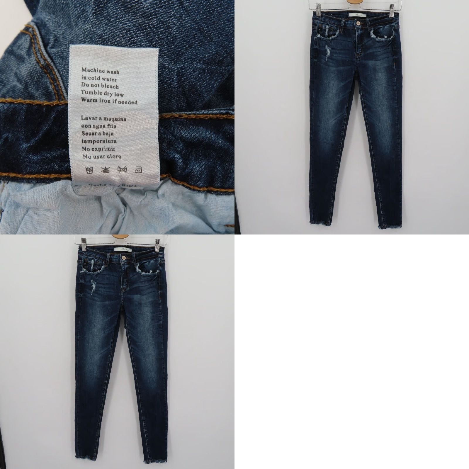 Vintage KanCan Womens Jeans 25 Amelia Wash Mid Rise Skinny Stretch Distressed VBK1276A Size 42" / US 20 - 9 Thumbnail