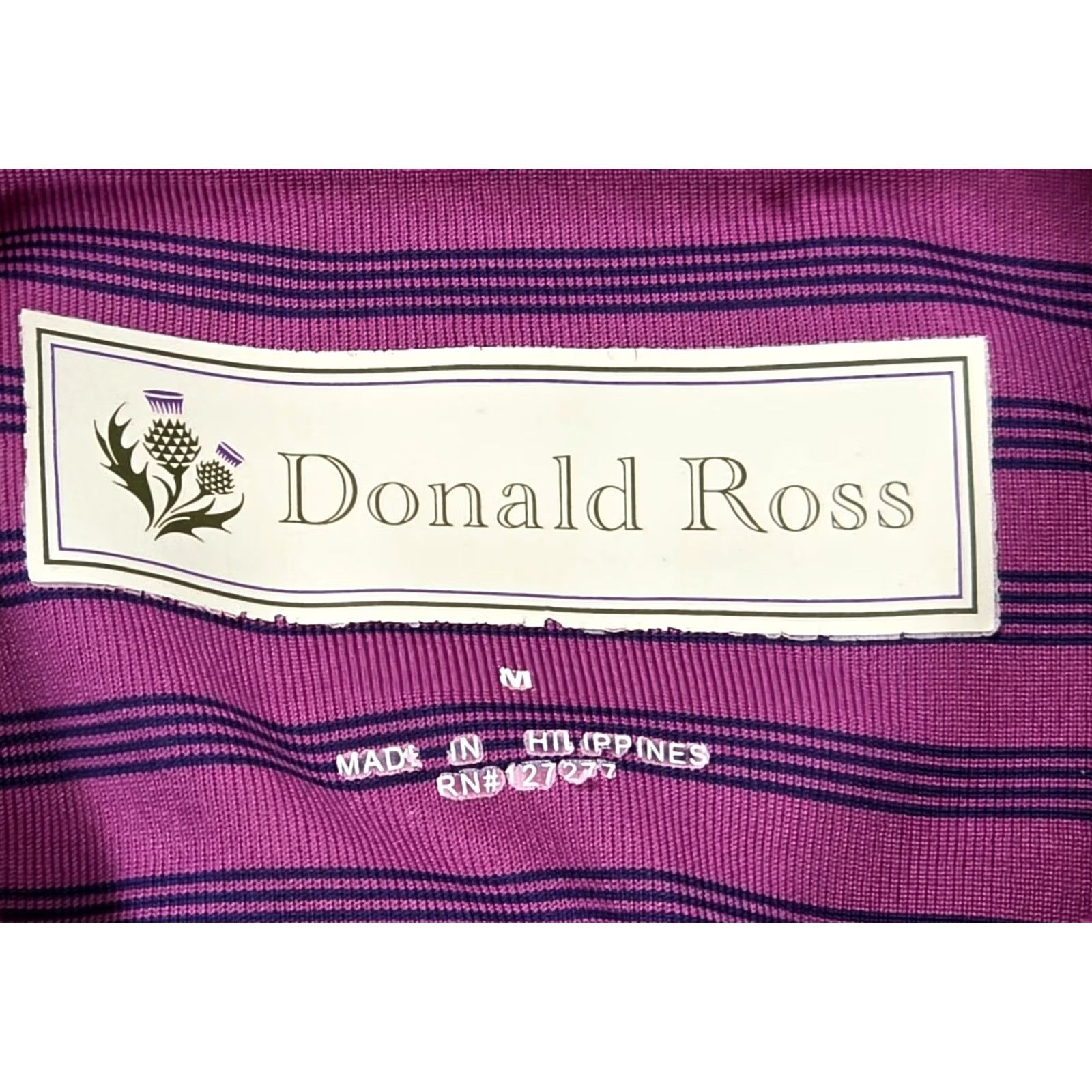 Vintage Donald Ross Performance Polo Mens M Pink Blue Stripe Golf 1909 Greensboro CC Size US M / EU 48-50 / 2 - 7 Thumbnail