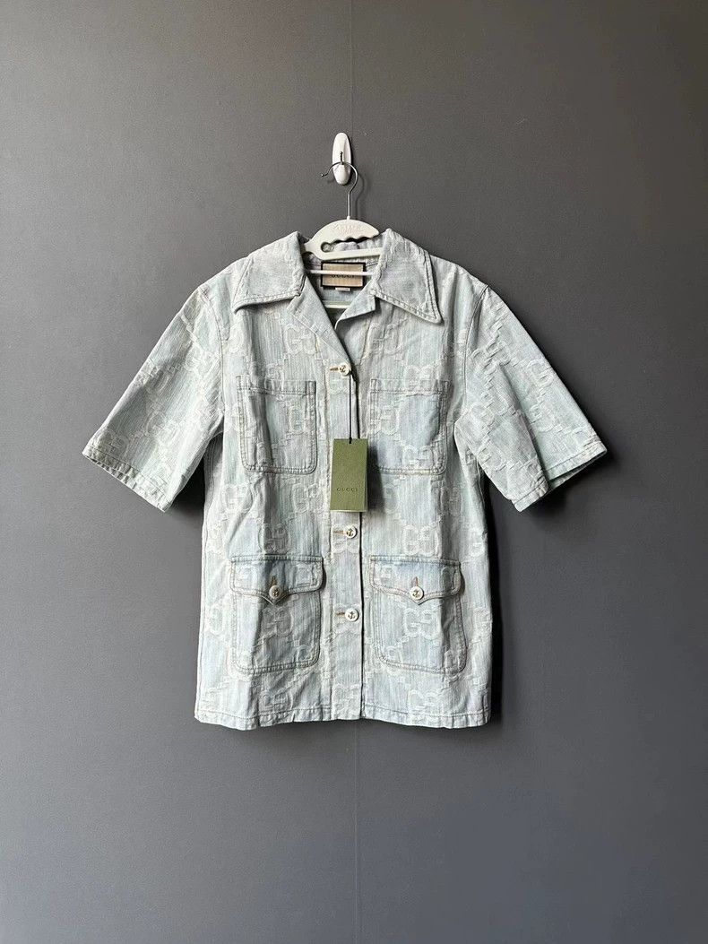 Gucci Gucci Full-printed denim shirt 2501-Nextarrow Size US XXS / EU 40 - 1 Thumbnail