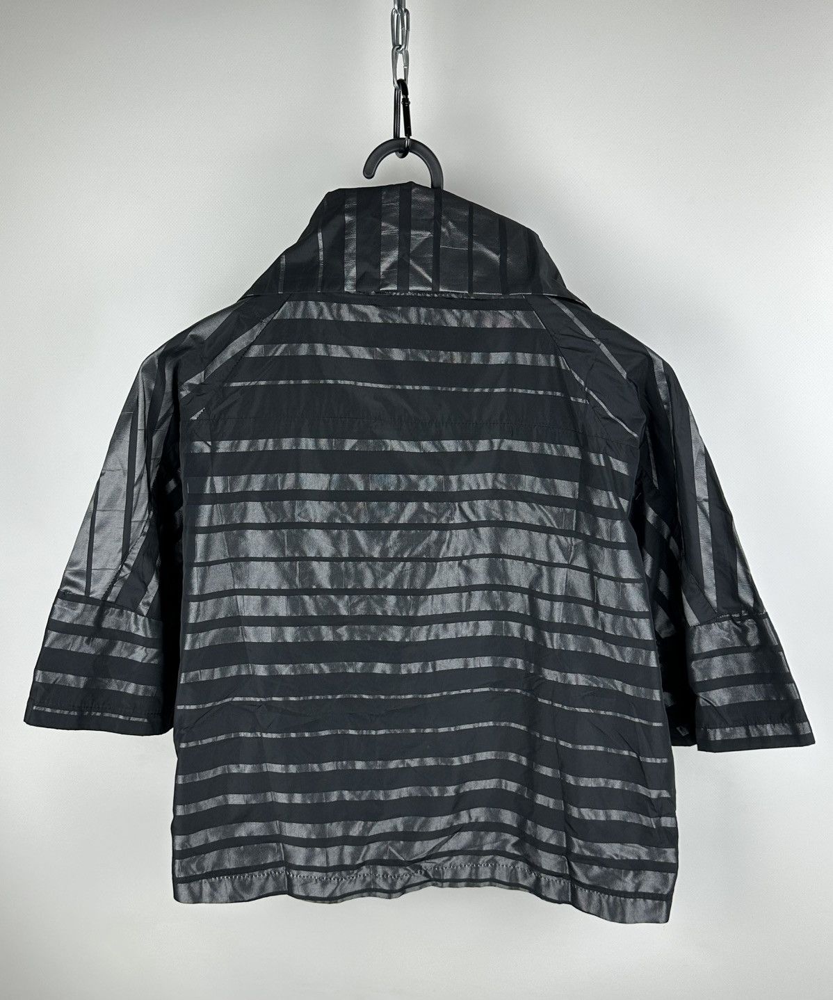 Joseph Ribkoff Joseph Ribkoff Black Metallic Striped Jacket 3/4 Sleeve Size S / US 4 / IT 40 - 4 Thumbnail