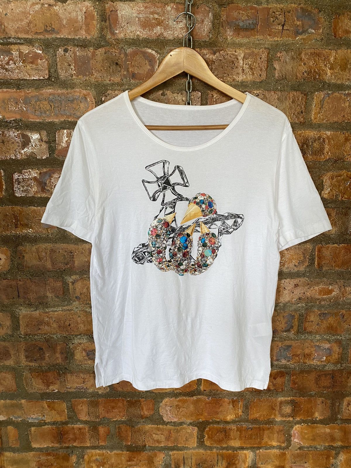 Vivienne Westwood Iconic Orb logo Crystal and Jewelry tee Size US M / EU 48-50 / 2 - 2 Thumbnail