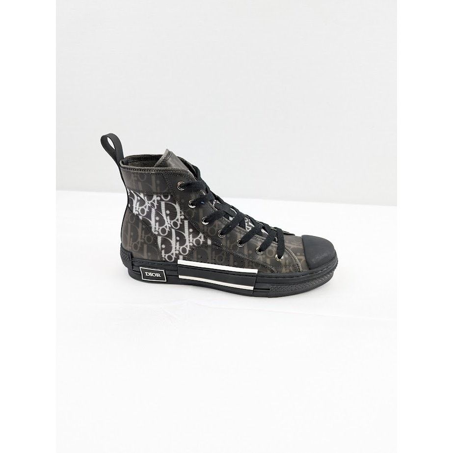 Dior o1rshd1 B23 Oblique High-Top Sneakers in Black / White Size US 12 / EU 45 - 1 Thumbnail