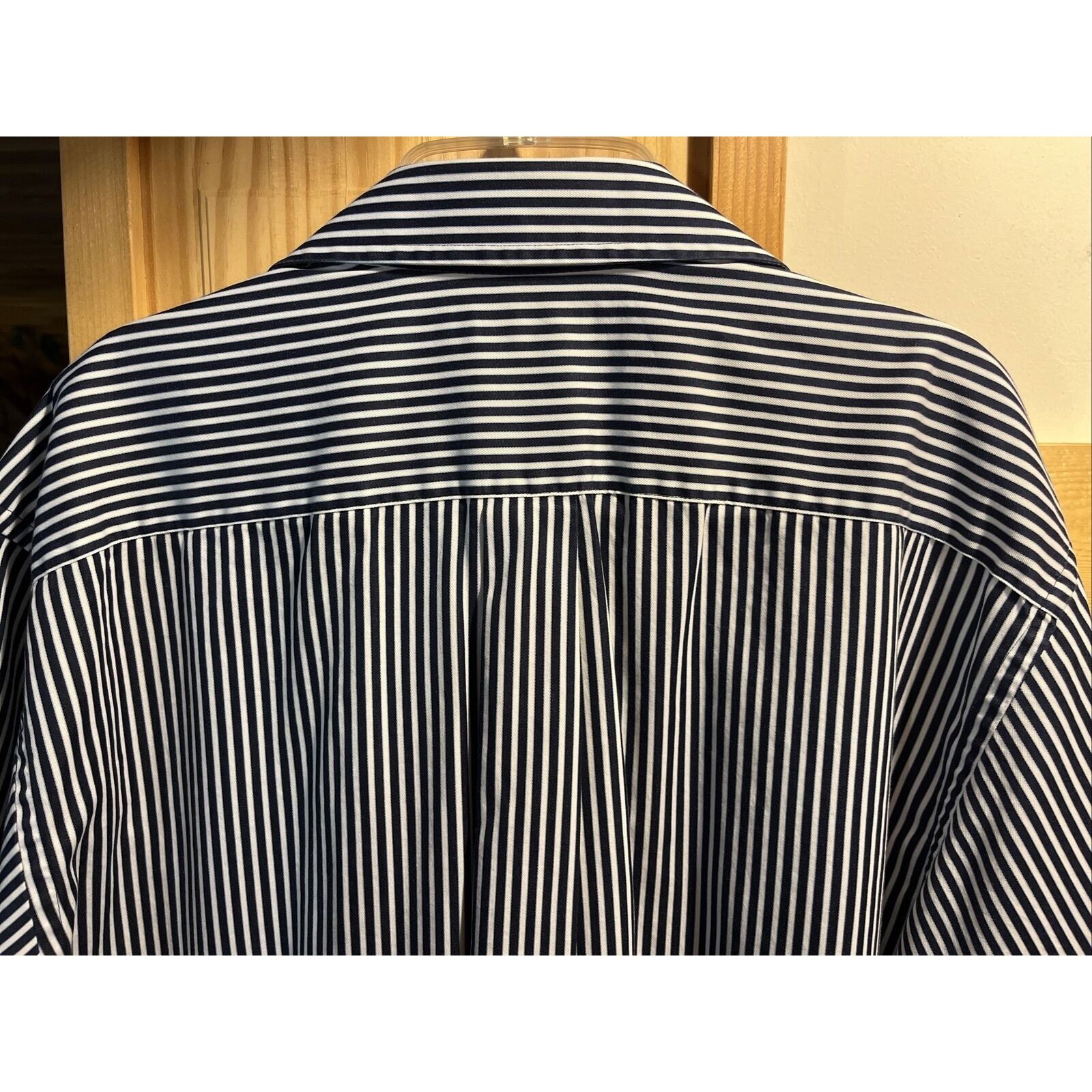 Daniel Cremieux Daniel Cremieux Men's L Blue Stripe SS Egyptian Cotton Shirt Size US L / EU 52-54 / 3 - 10 Thumbnail