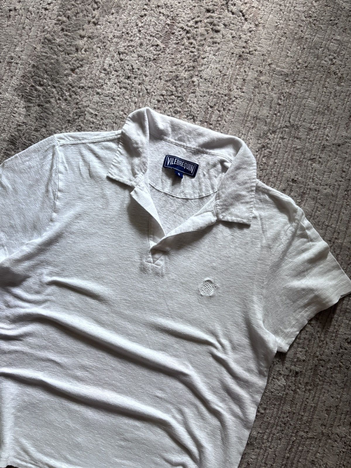 Vilebrequin Vilebrequin White Linen Polo Shirt Size US S / EU 44-46 / 1 - 5 Thumbnail