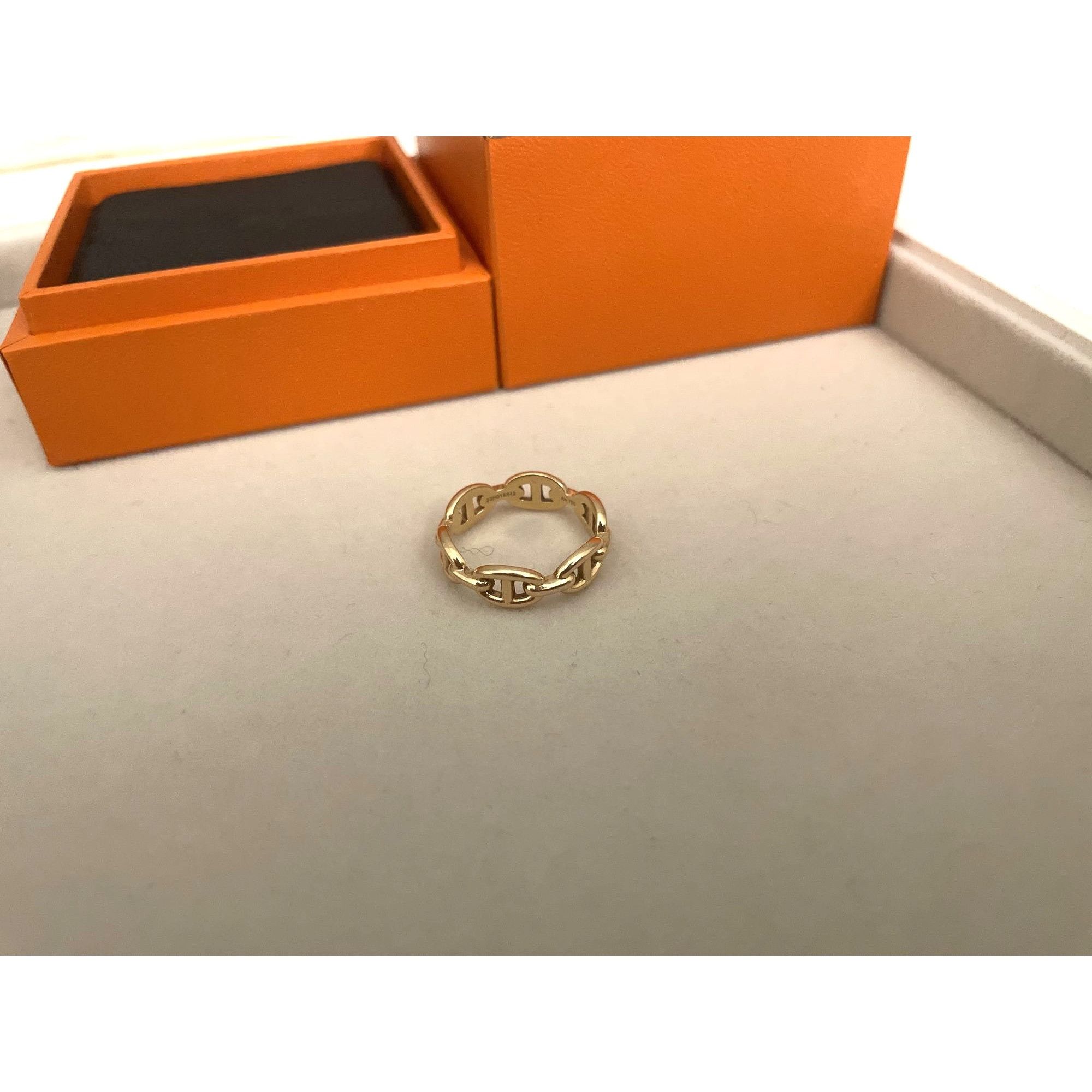Hermes Hermès 18K Gold Chaine DAncre Enchainee Ring Size 54 With Bo Size ONE SIZE - 4 Thumbnail