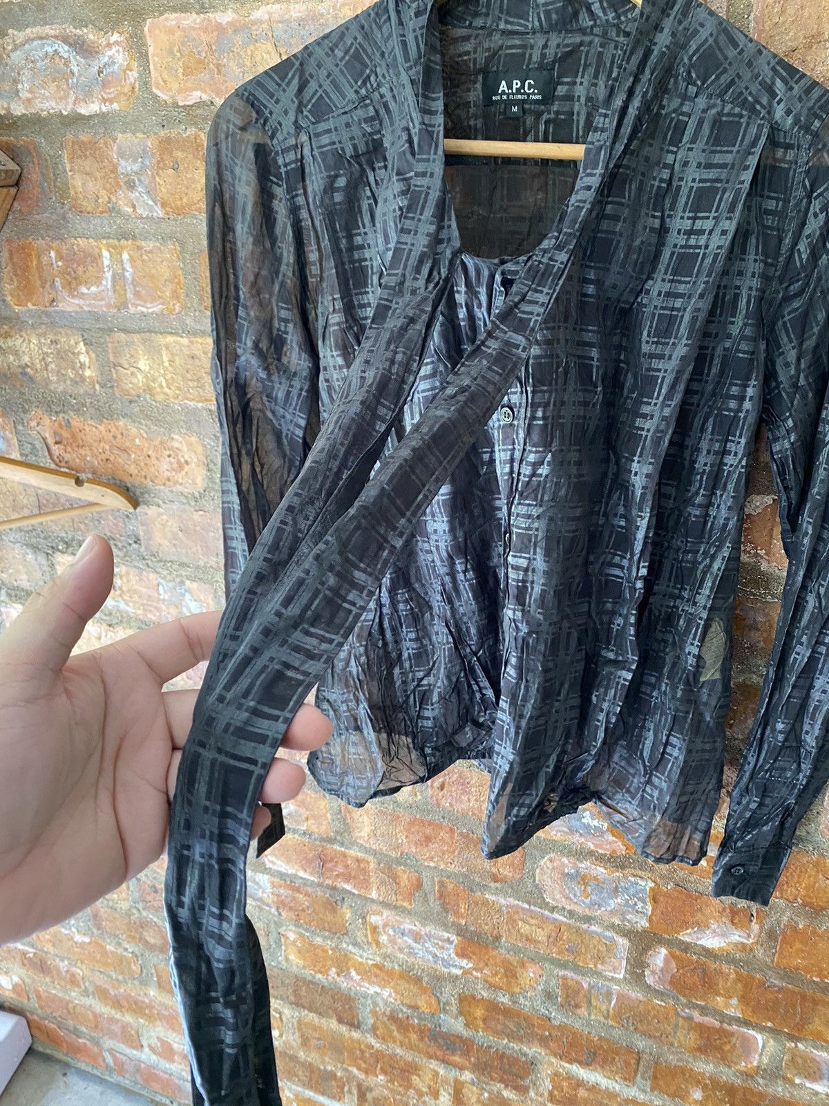 A.P.C. 1990s APC Silk Mesh black checked Size M / US 6-8 / IT 42-44 - 6 Thumbnail