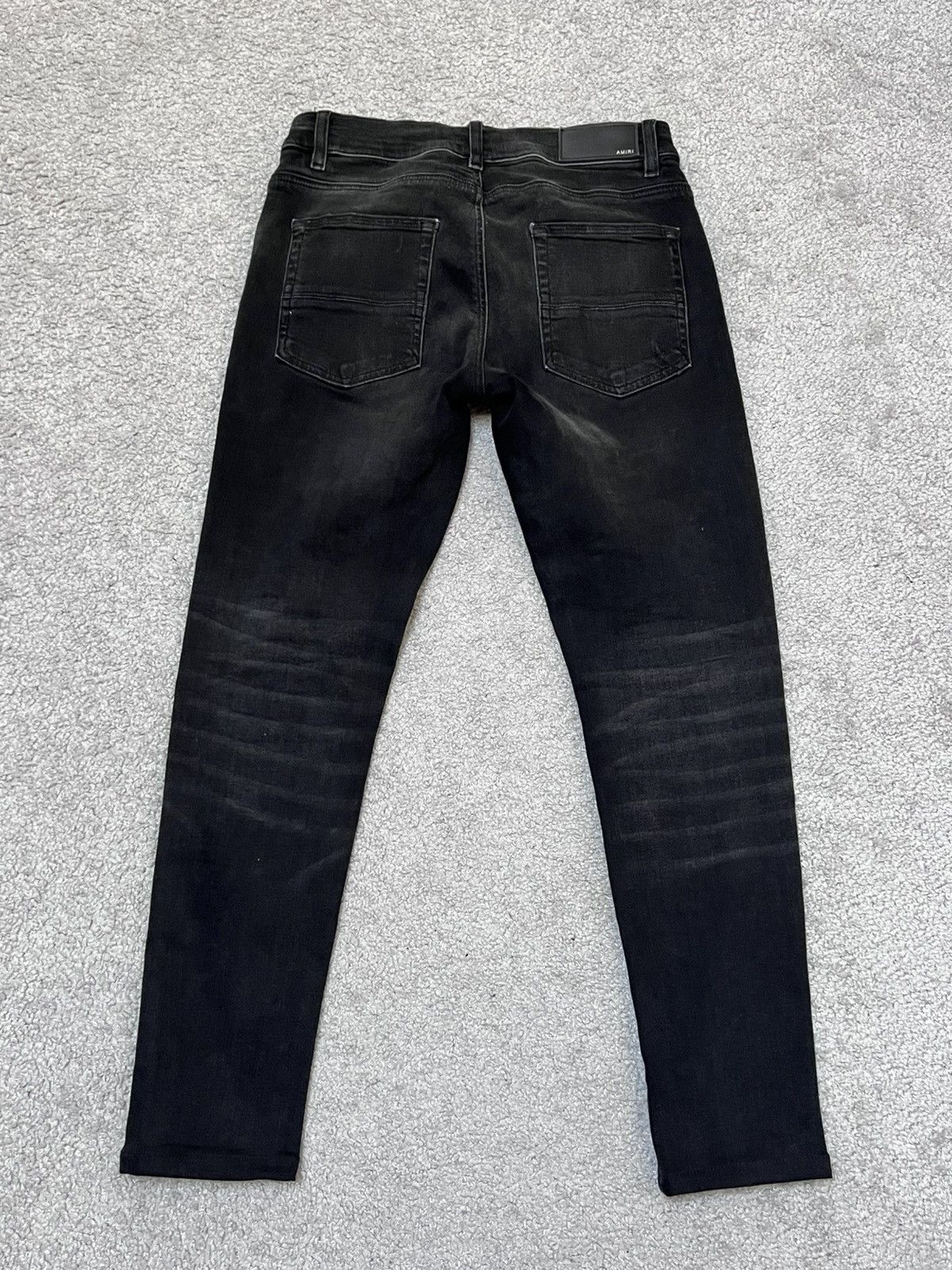 Amiri Amiri MX-1 Black Skinny Jeans With Leather Patches Size 31 Size US 31 - 8 Thumbnail