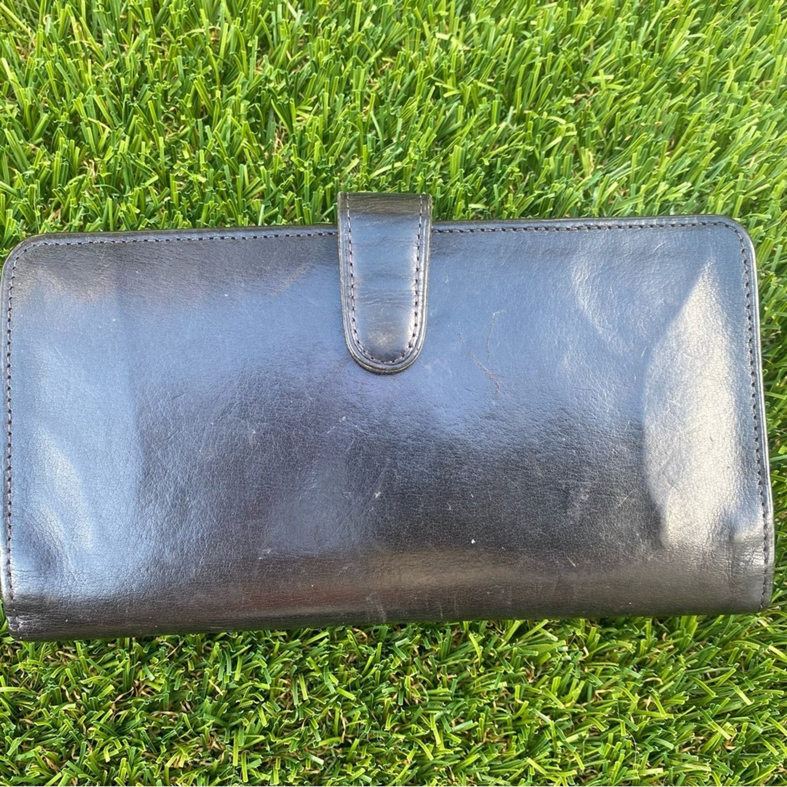 Coach VTG 80’s NWOT COACH LEATHER BRASS COIN CLASP BLACK WALLET Size ONE SIZE - 4 Thumbnail