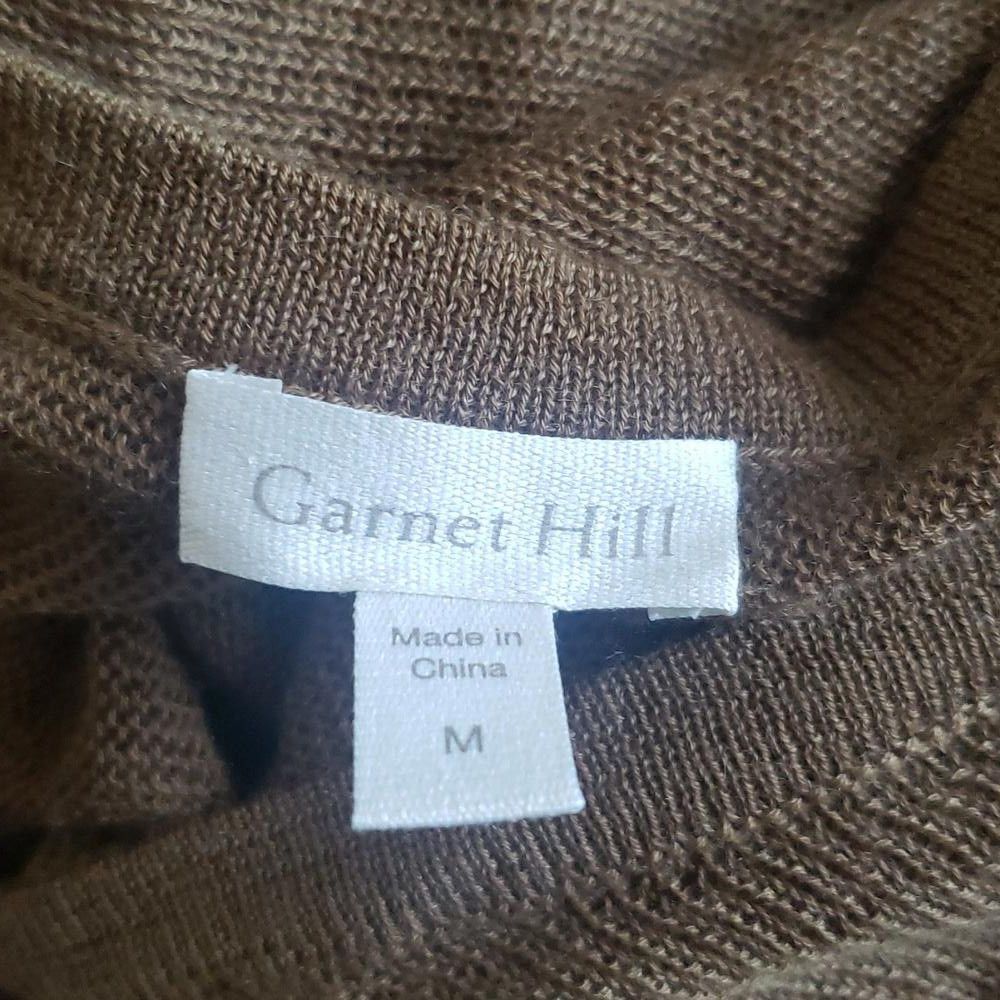 Designer CT1914 Garnet Hill Olive Ruffled Sleeve & Bottom Sweater M Size M / US 6-8 / IT 42-44 - 4 Thumbnail