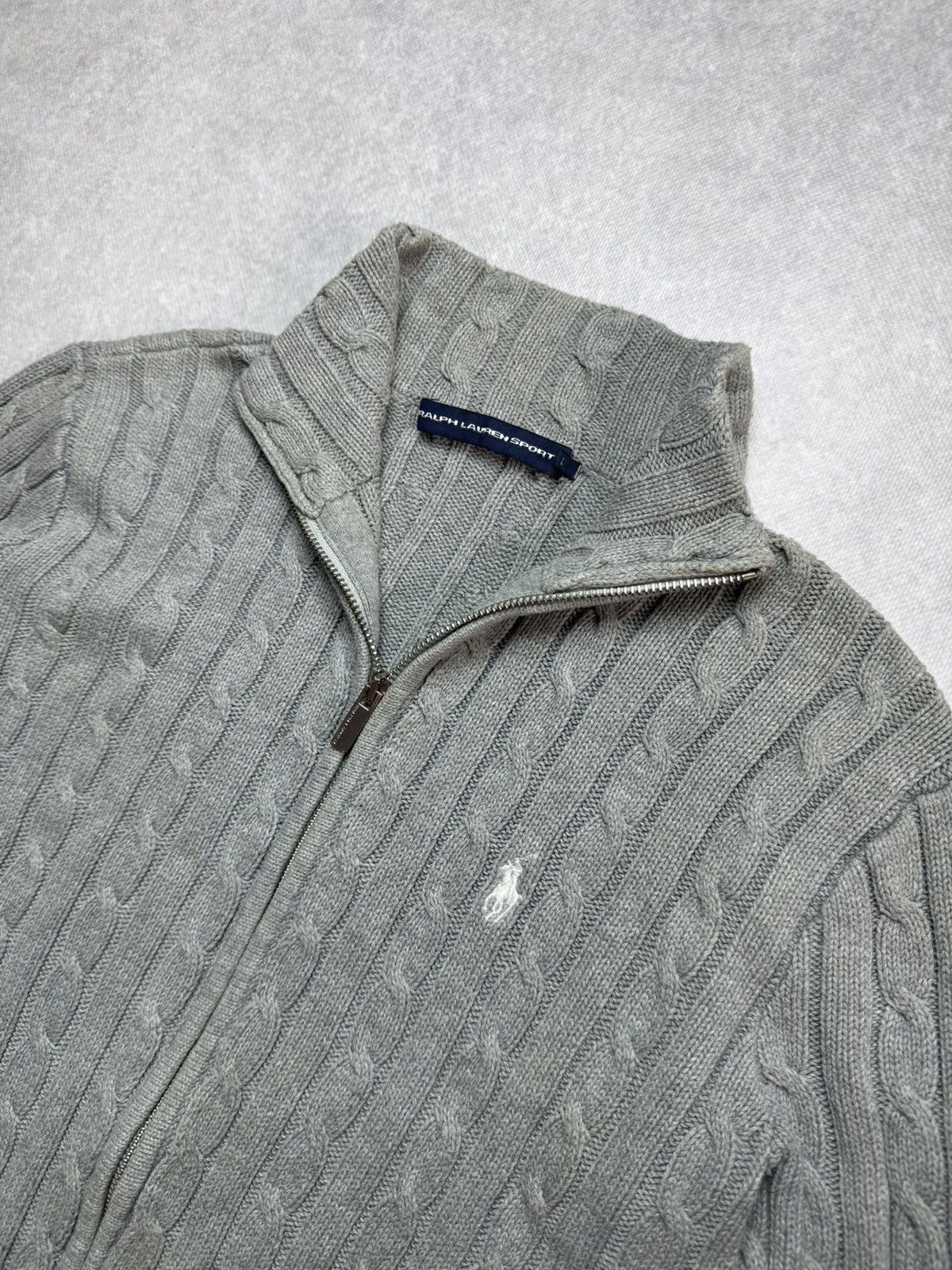 Polo Ralph Lauren Polo Ralph Lauren Vintage Y2K Cable Knit Zip Size L / US 10 / IT 46 - 2 Thumbnail