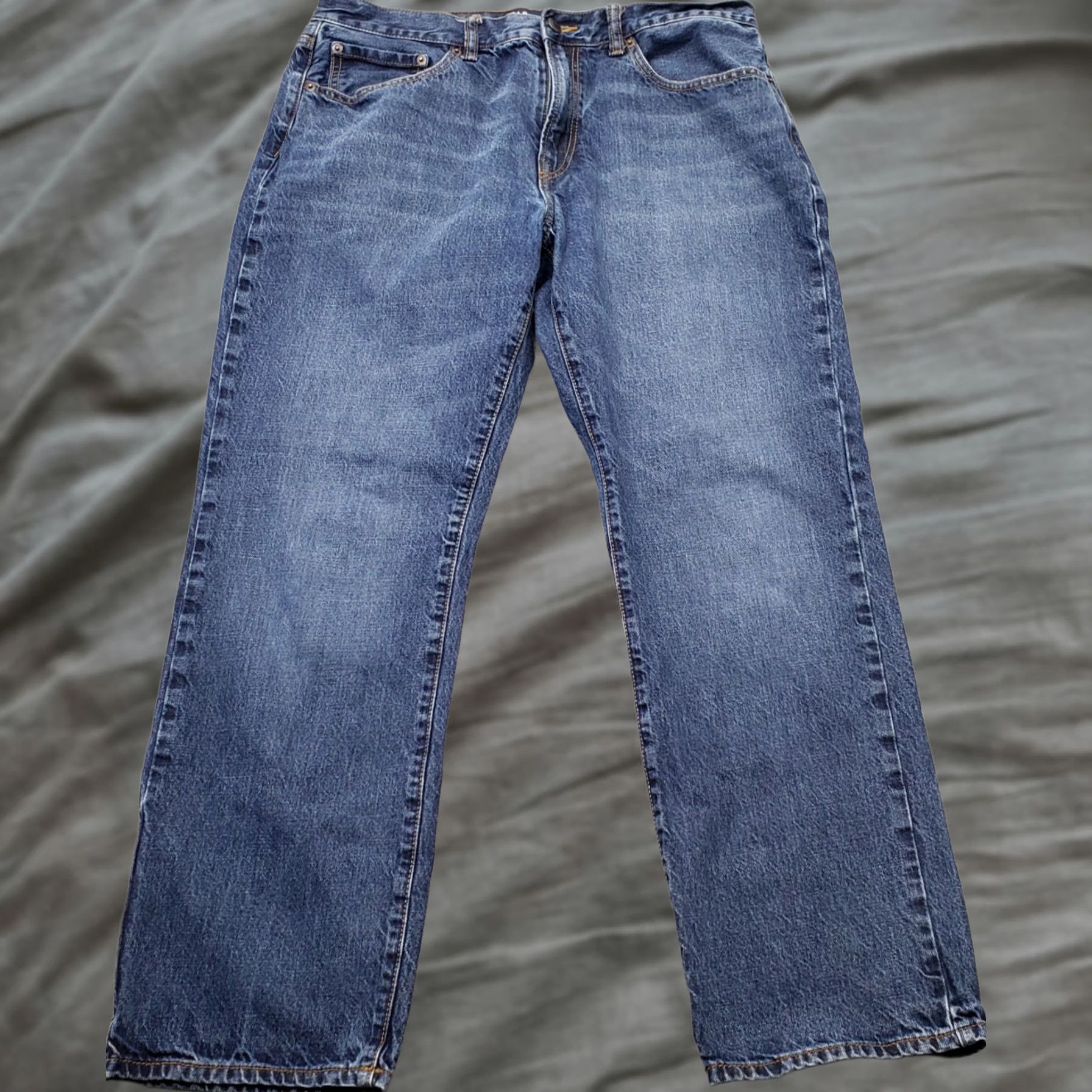 Gap Gap Mens Jeans 34 Blue Denim Straight Stretch Flat Front Medium Wash 5-Pocket Design Regular Inseam 30.5" Vintage: No Size US 34 / EU 50 - 1 Thumbnail