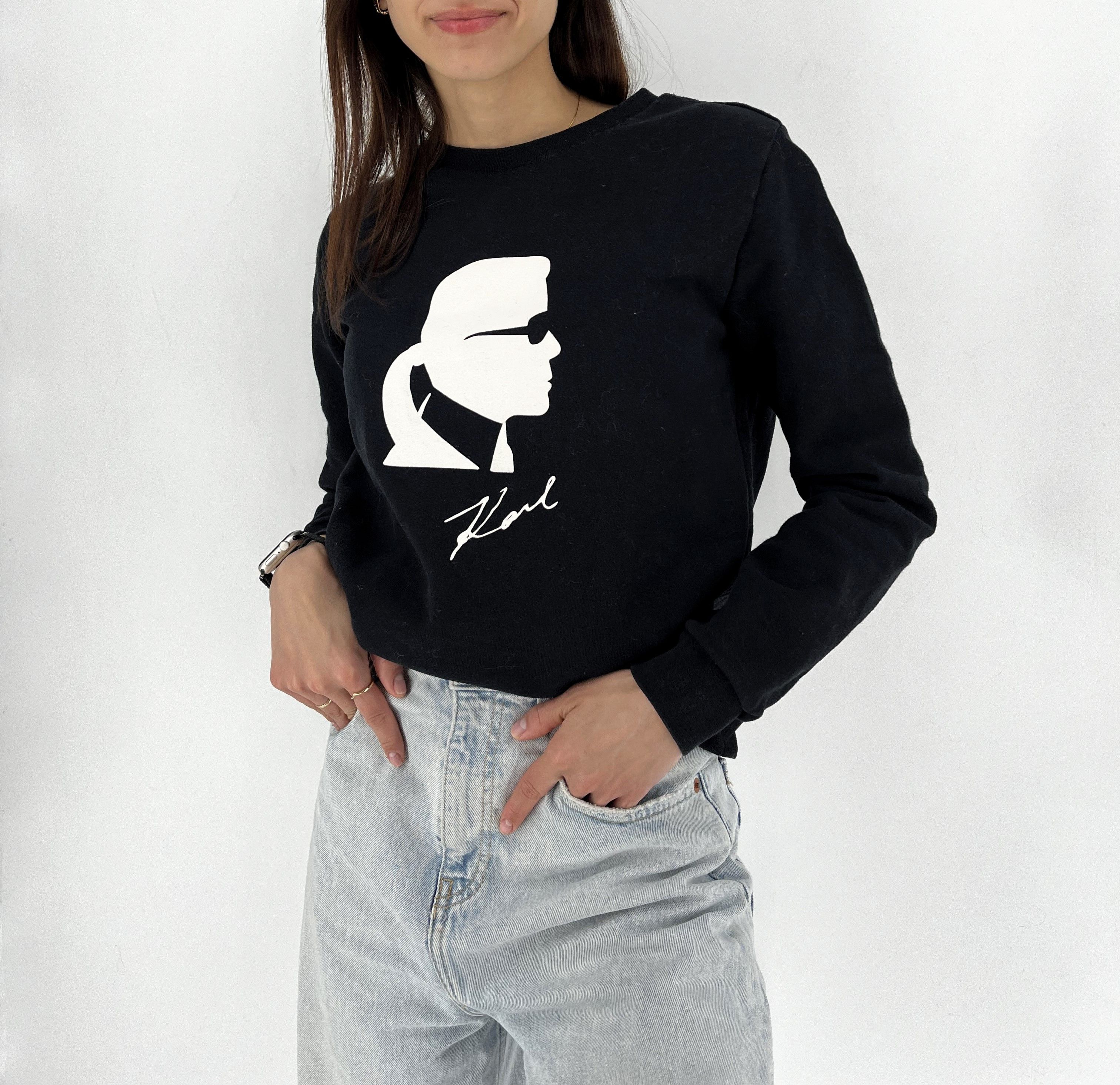 Karl Lagerfeld LGERFELD Karl Lagerfeld Black Label Logo Face Sweatshirt Size S / US 4 / IT 40 - 2 Thumbnail