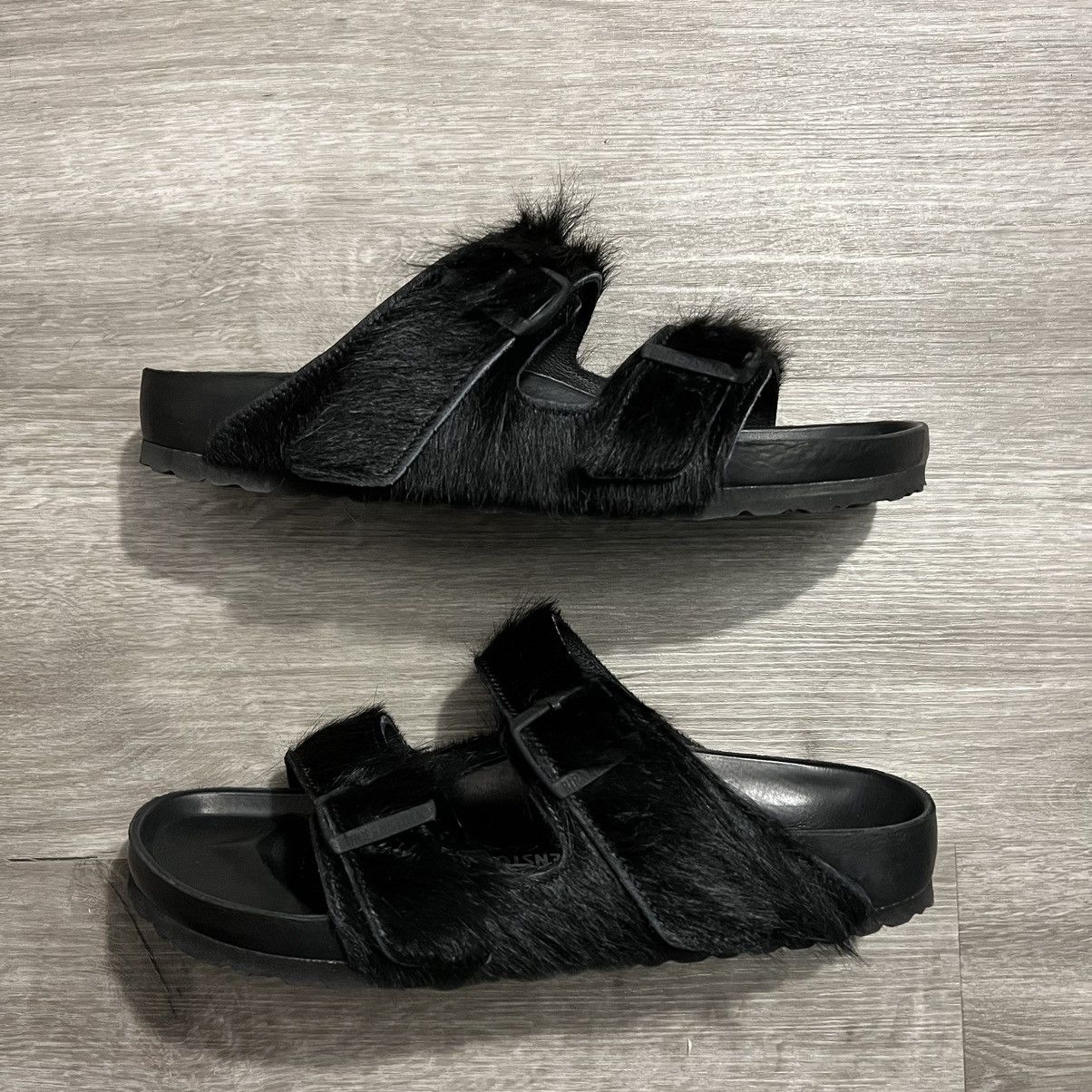 Rick owens fur birkenstock hotsell
