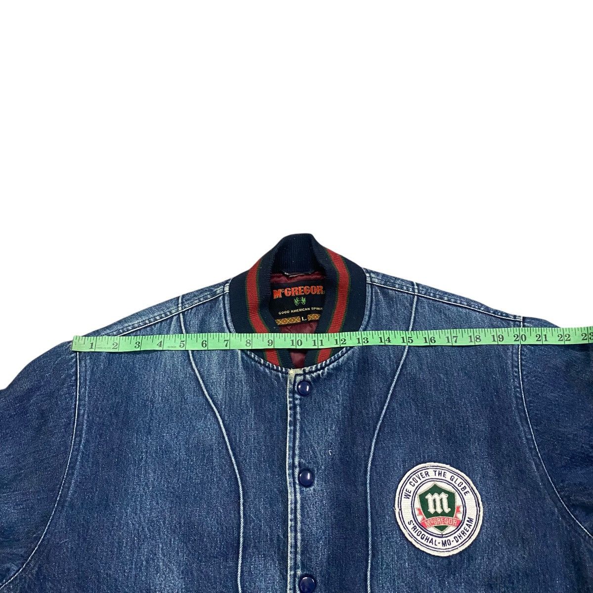 McGregor × Vintage Vintage 90s McGregor Denim Bomber Snap Button Jacket L Size Size US L / EU 52-54 / 3 - 23 Thumbnail