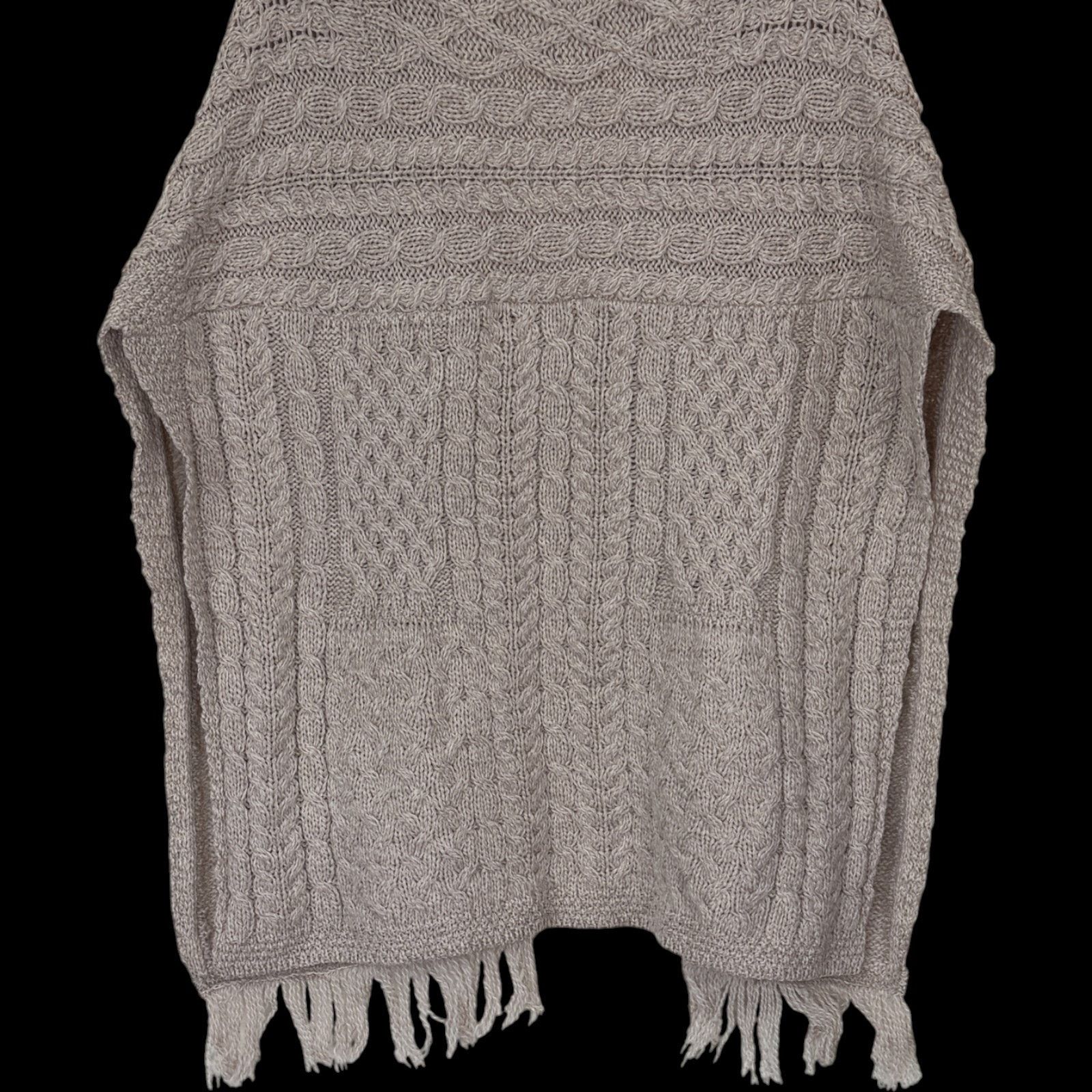 Aran Crafts Aran Craft 100% Merino Wool Shawl Fringe Trim Parsnip Size ONE SIZE - 6 Thumbnail