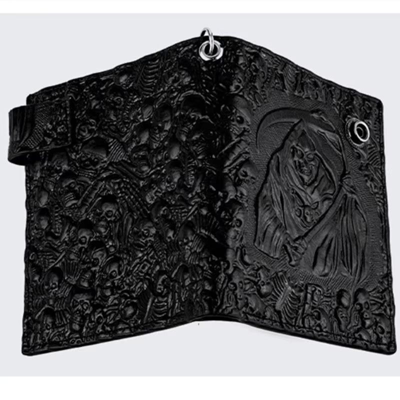 Japanese Brand Retro Biker Purse Devil Skull Death Rock Wallet Size ONE SIZE - 7 Thumbnail