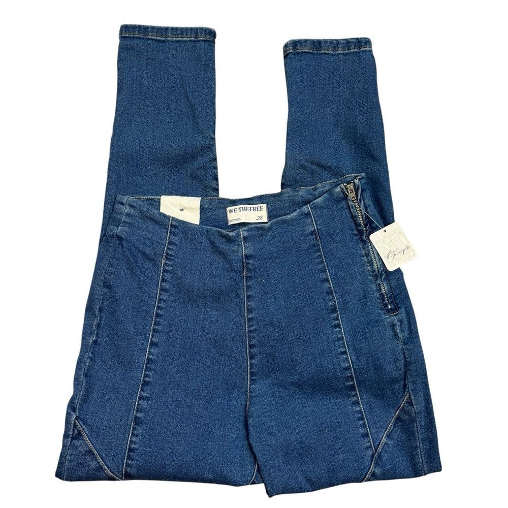 Free People NWT New $128 Free People We The Free Bella Moto Mid-Rise Sk Size 26" / US 2 / IT 38 - 3 Thumbnail