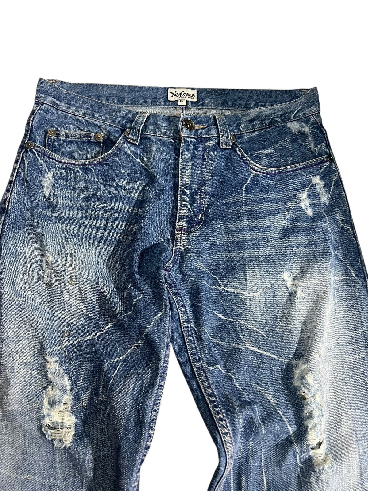 If Six Was Nine Flare Jean Nylaus Clothing Distress Claw Faded Super Rare🔥 Size US 33 - 3 Thumbnail