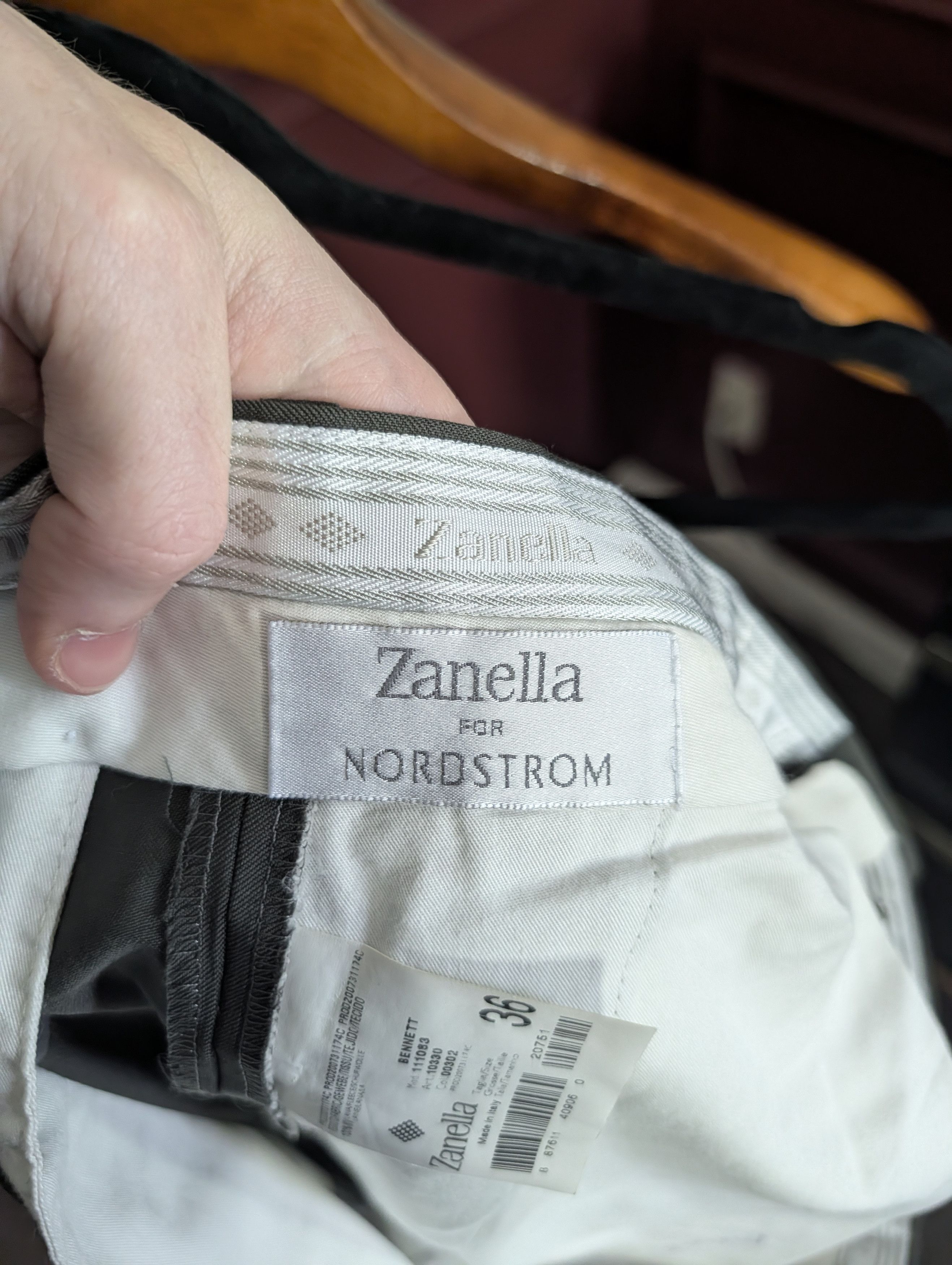 Zanella Dark green virgin wool Italian pants for Nordstrom Size US 35 - 11 Thumbnail