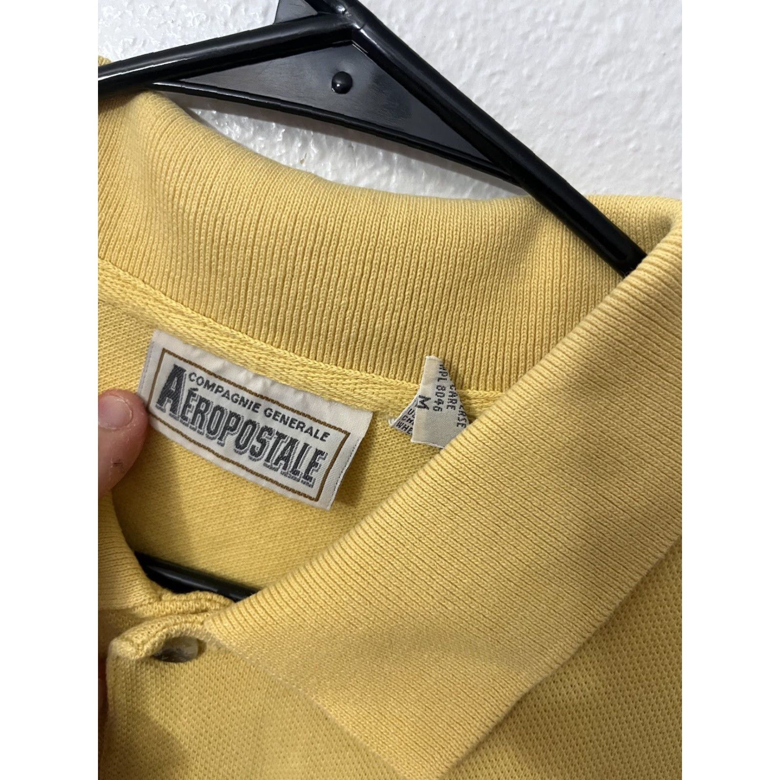 Vintage Vtg Aeropostale Polo Shirt Size Medium Yellow Solid Shirt Mens Polo Size US M / EU 48-50 / 2 - 4 Thumbnail