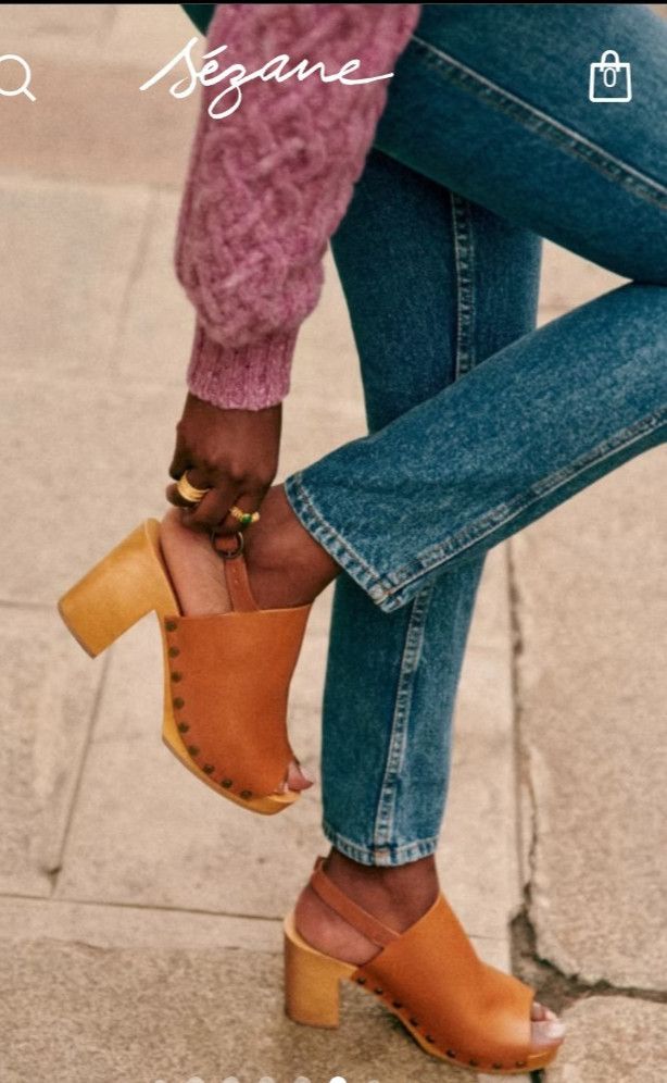 Sezane Sezane Dakota High Clogs Terracotta Wooden Buckle Chunky Size US 8 / IT 38 - 1 Thumbnail