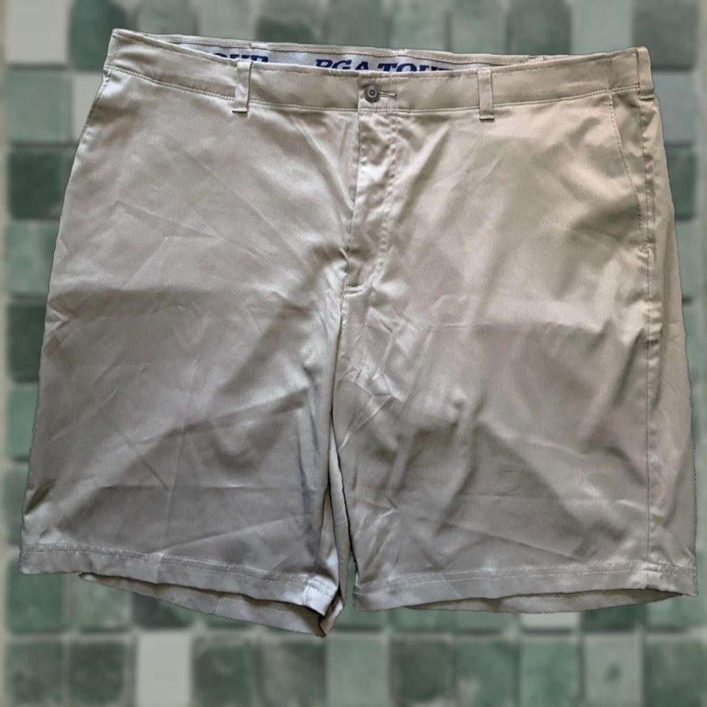 PGA Tour PGA TOUR Shorts Mens 44 Gray Lightweight Performance Chino Moisture Wicking Quick Dry Flat Front Casual Regular Fit Baseball? Wait. Size US 36 / EU 52 - 1 Thumbnail