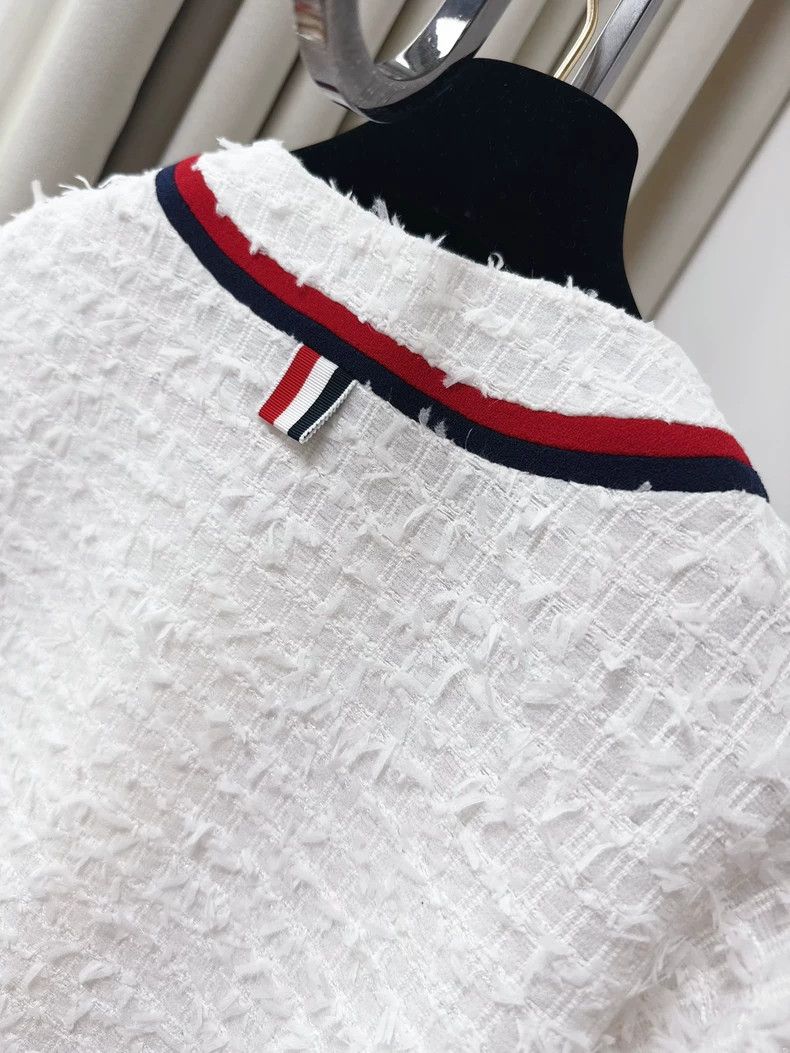 Thom Browne Thom Browne White tweed long sleeve jacket Size M / US 6-8 / IT 42-44 - 4 Thumbnail