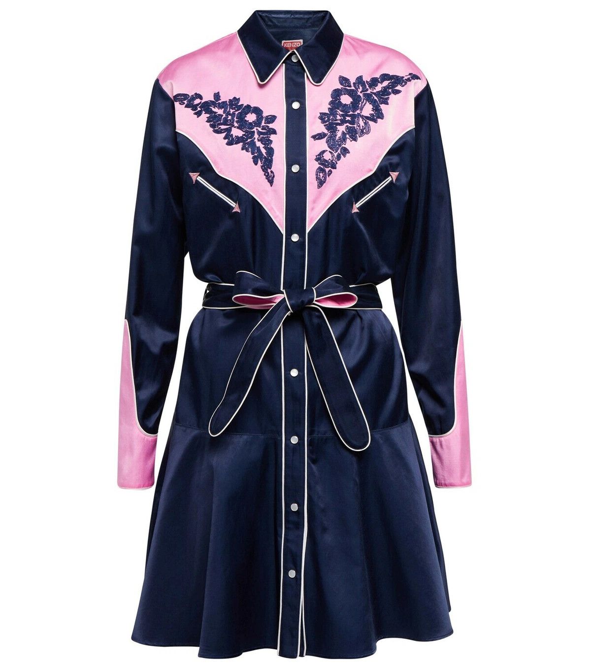 Kenzo o1y1025 Mini Dress in Midnight Blue/Pink Size M / US 6-8 / IT 42-44 - 1 Thumbnail