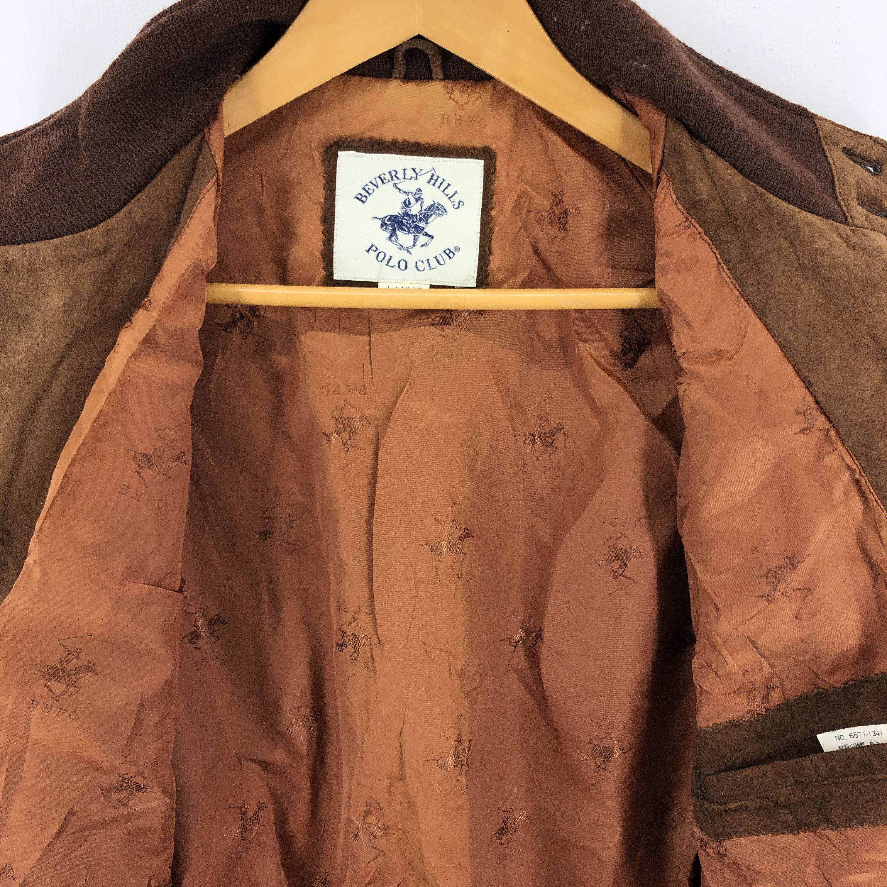 Beverly Hills Polo Club BHPC Faded Brown Suede Leather Jacket #2022-69 Size US L / EU 52-54 / 3 - 5 Thumbnail