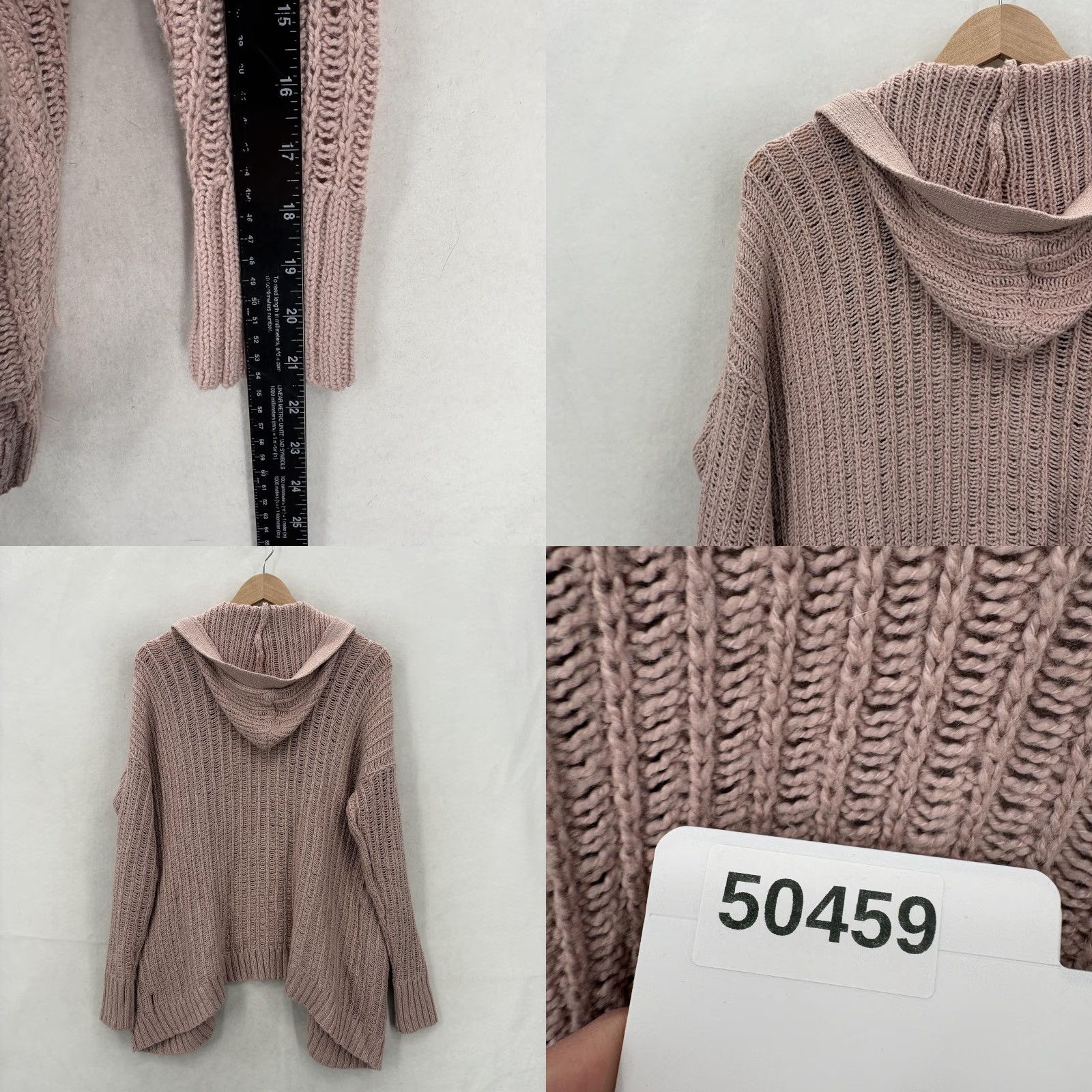 American Eagle Outfitters VINTAGE American Eagle Cardigan Sweater Womens Small Pink Hooded Open Knit Pockets NWT Size S / US 4 / IT 40 - 9 Thumbnail