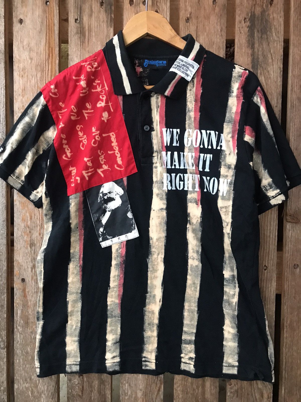 Japanese Brand Vtg Brianstorm Seditionaries Karl Marx Chaos Polo Tee Size US L / EU 52-54 / 3 - 2 Thumbnail