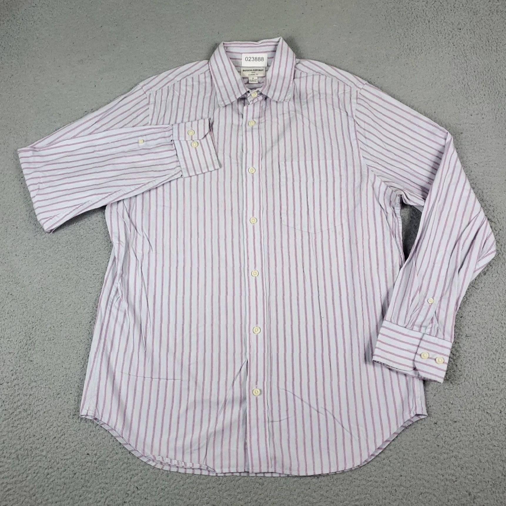 Banana Republic Banana Republic Shirt Mens Medium Blue Pink Button-Up Long Sleeve Stained Size US M / EU 48-50 / 2 - 2 Thumbnail