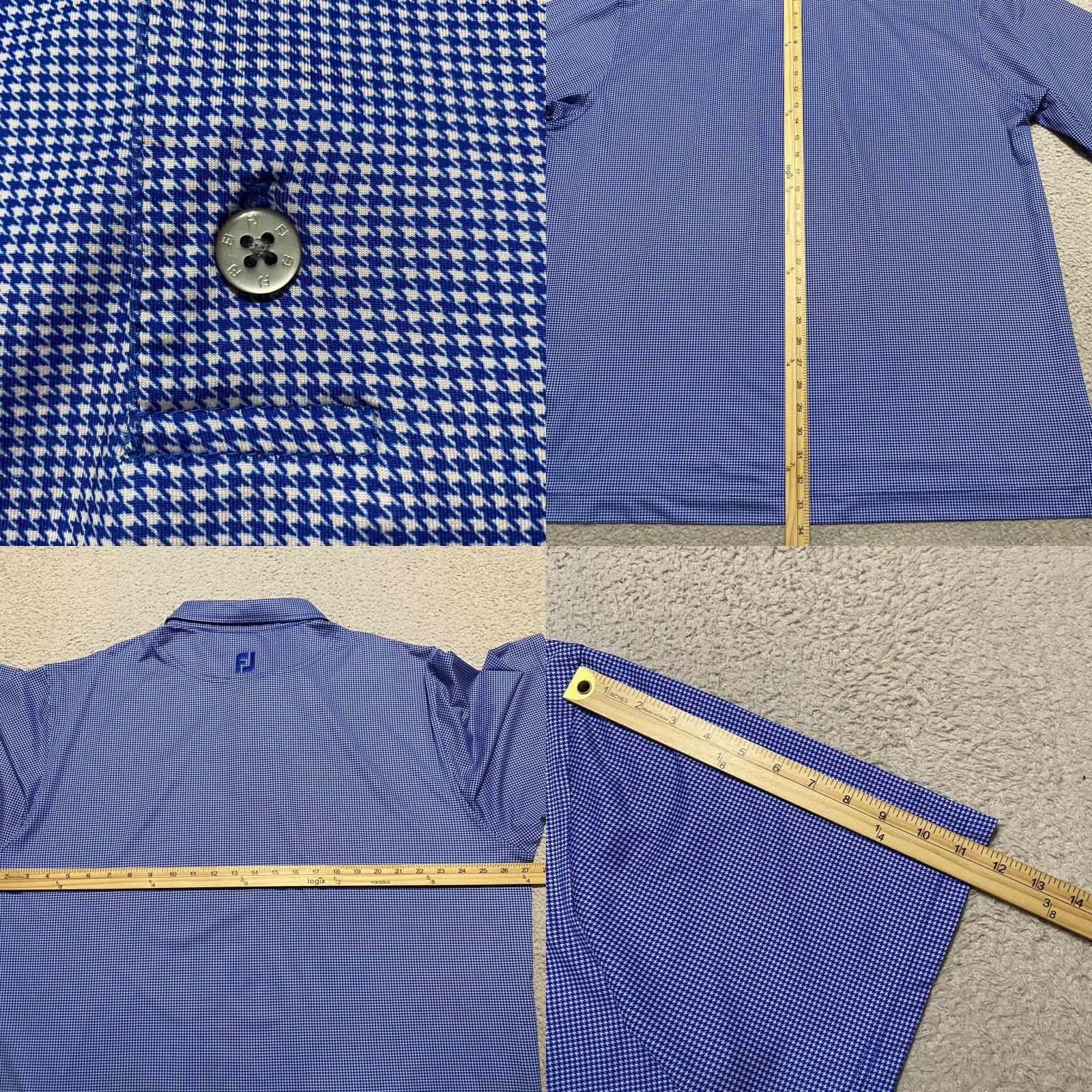 Footjoy FootJoy Polo Shirt Golf Blue Plaid Short Sleeve 2XL Mens Size US XXL / EU 58 / 5 - 8 Thumbnail