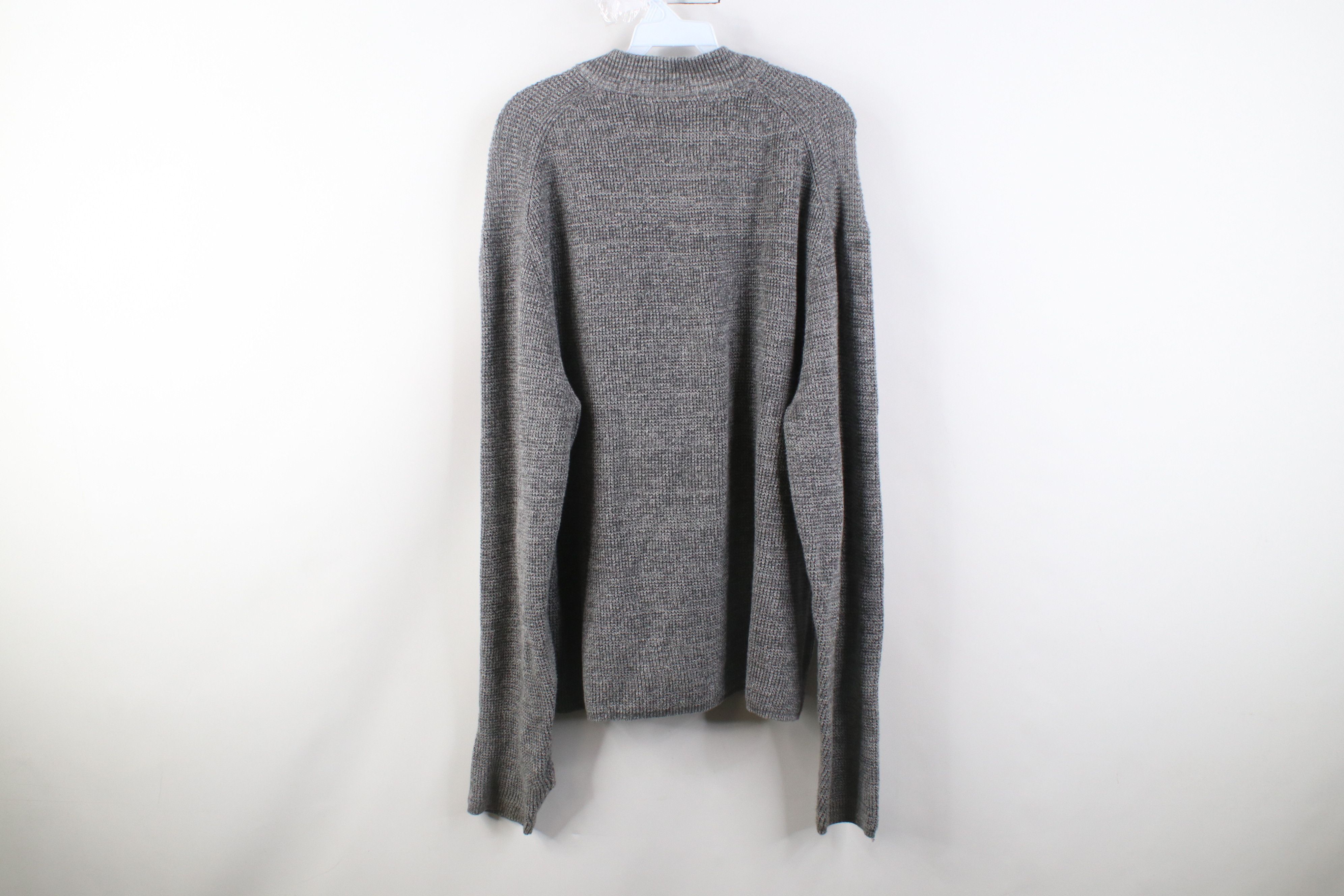 Vintage Vintage 90s Y2K Streetwear Ribbed Knit Henley Sweater Gray Size US XL / EU 56 / 4 - 9 Thumbnail