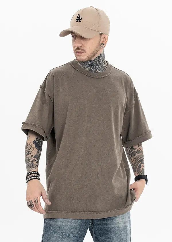 Designer Hitomi x Chie Brown washed solid color casual tee Size US M / EU 48-50 / 2 - 7 Thumbnail