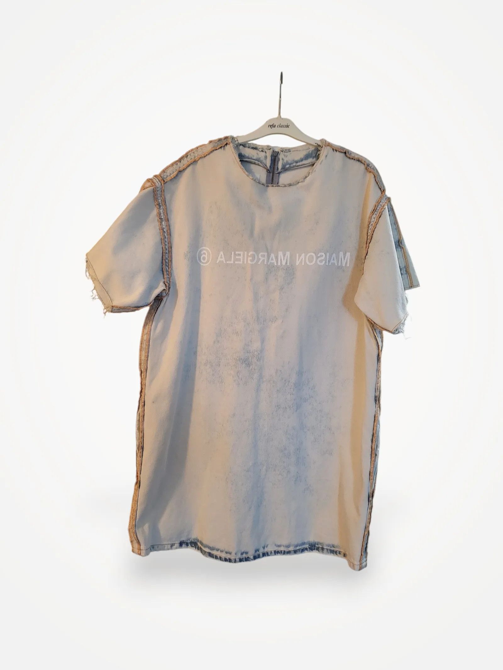 Maison Margiela Maison Margiela Bleached Denim Short Sleeve T-shirt Size M / US 6-8 / IT 42-44 - 1 Thumbnail