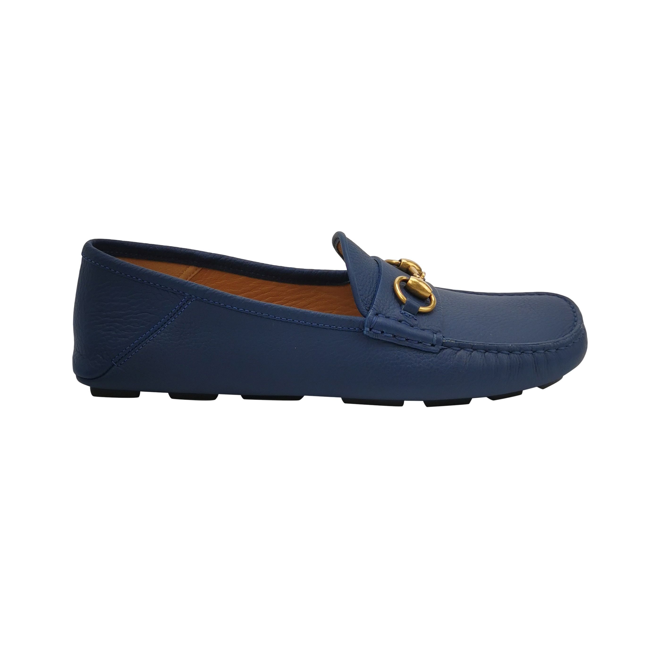 Gucci Gucci Blue Leather Horsebit Slip Ons 40 Size US 7 / EU 40 - 1 Thumbnail