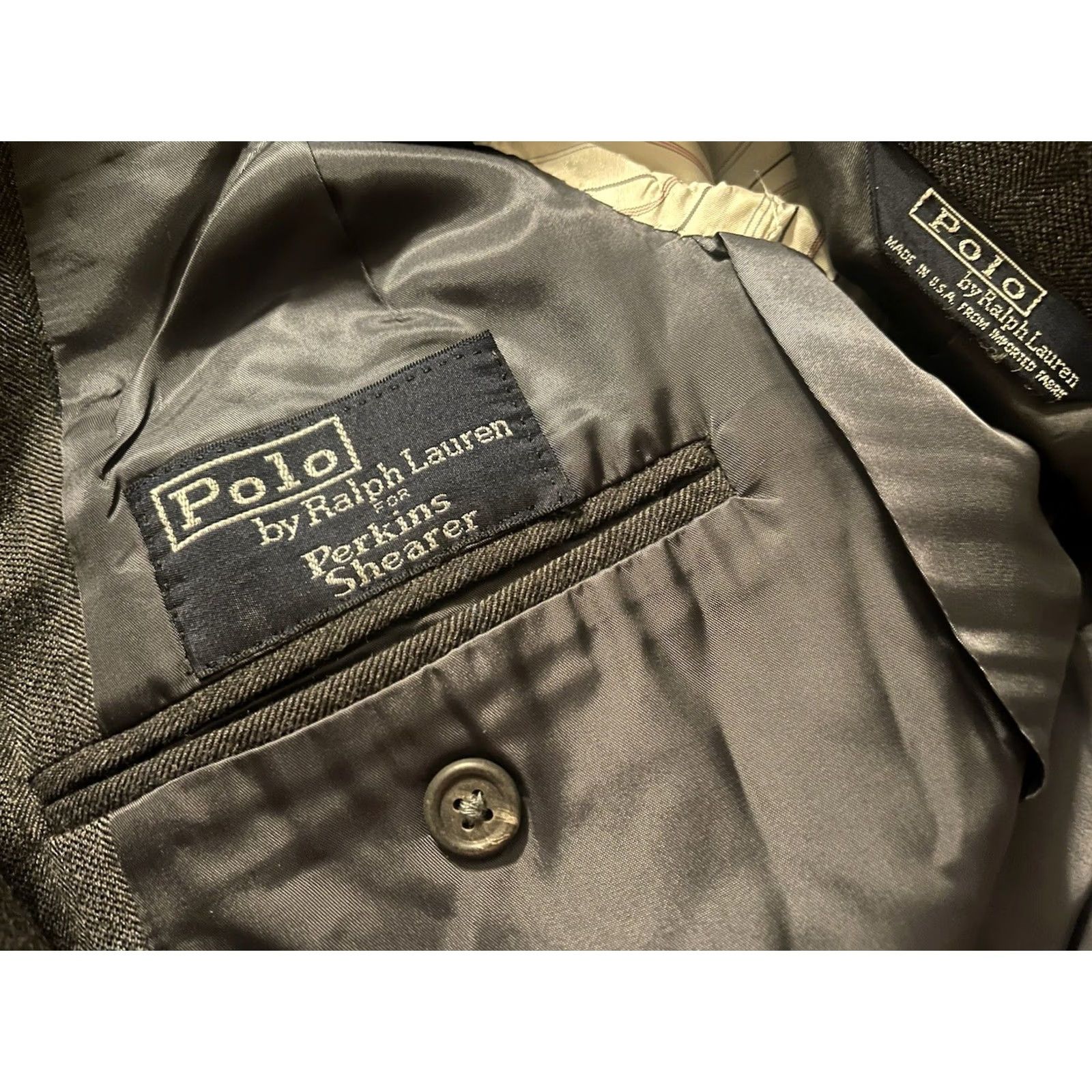 Polo Ralph Lauren VINTAGE Polo Ralph Lauren Blazer Jacket Charcoal Gray 44R Men Size US XXL / EU 58 / 5 - 4 Thumbnail