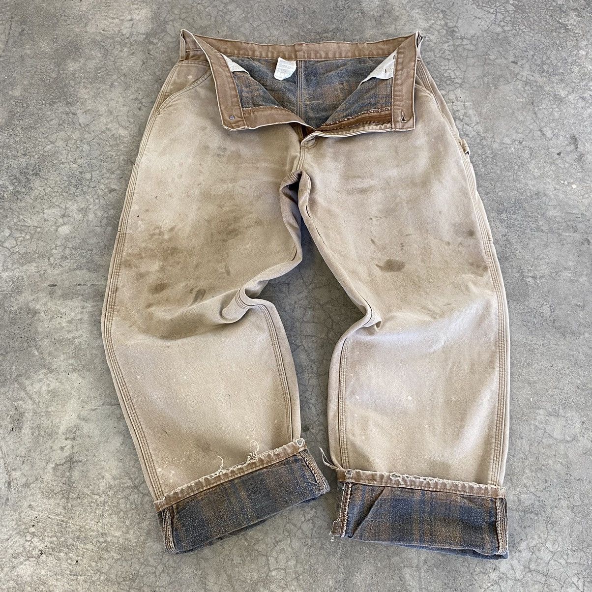Carhartt VTG Carhartt Blanket Lined Distressed Dirty Carpenter Pants Size US 36 / EU 52 - 1 Thumbnail