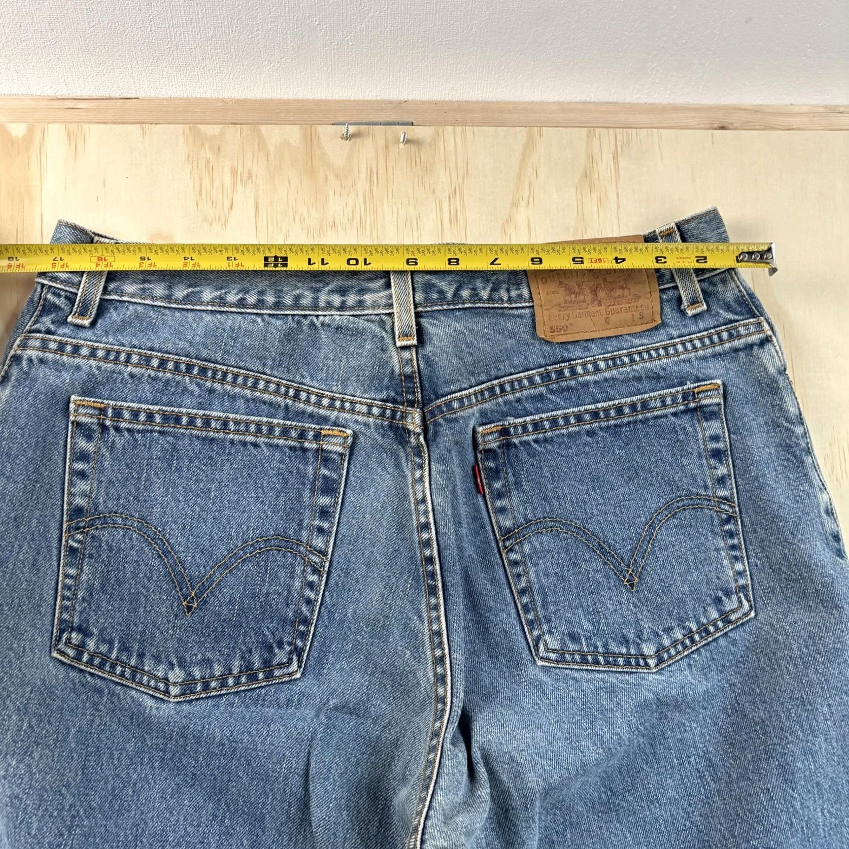Levi's Levi's 550 Jeans Mens 33x27 Blue Medium Wash Denim Relaxed Tapered Leg Pants Size US 33 - 5 Thumbnail